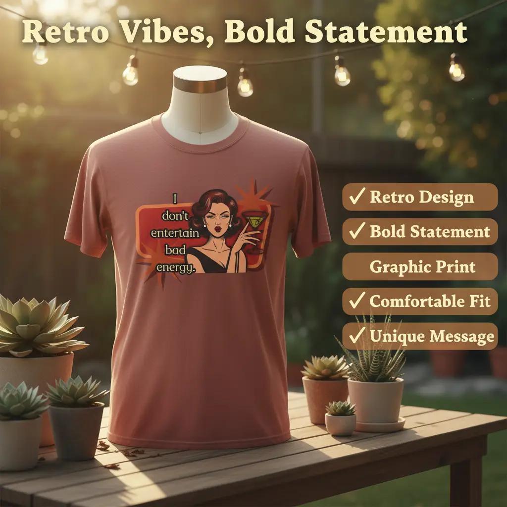 I Don't Entertain Bad Energy Retro T-Shirt — Best in Show Graphic Tee