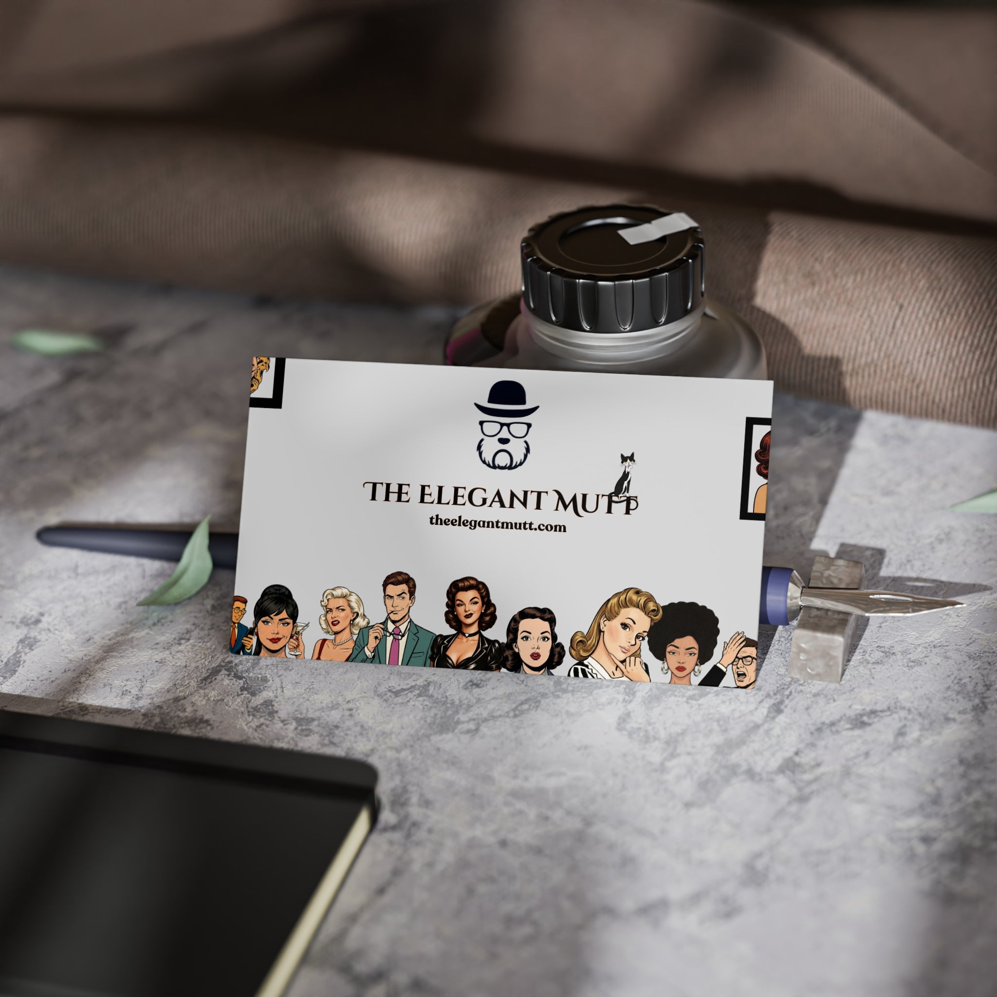 Business Card — The Elegant Mutt Logo Card (Professional Graphic Tee Brand)