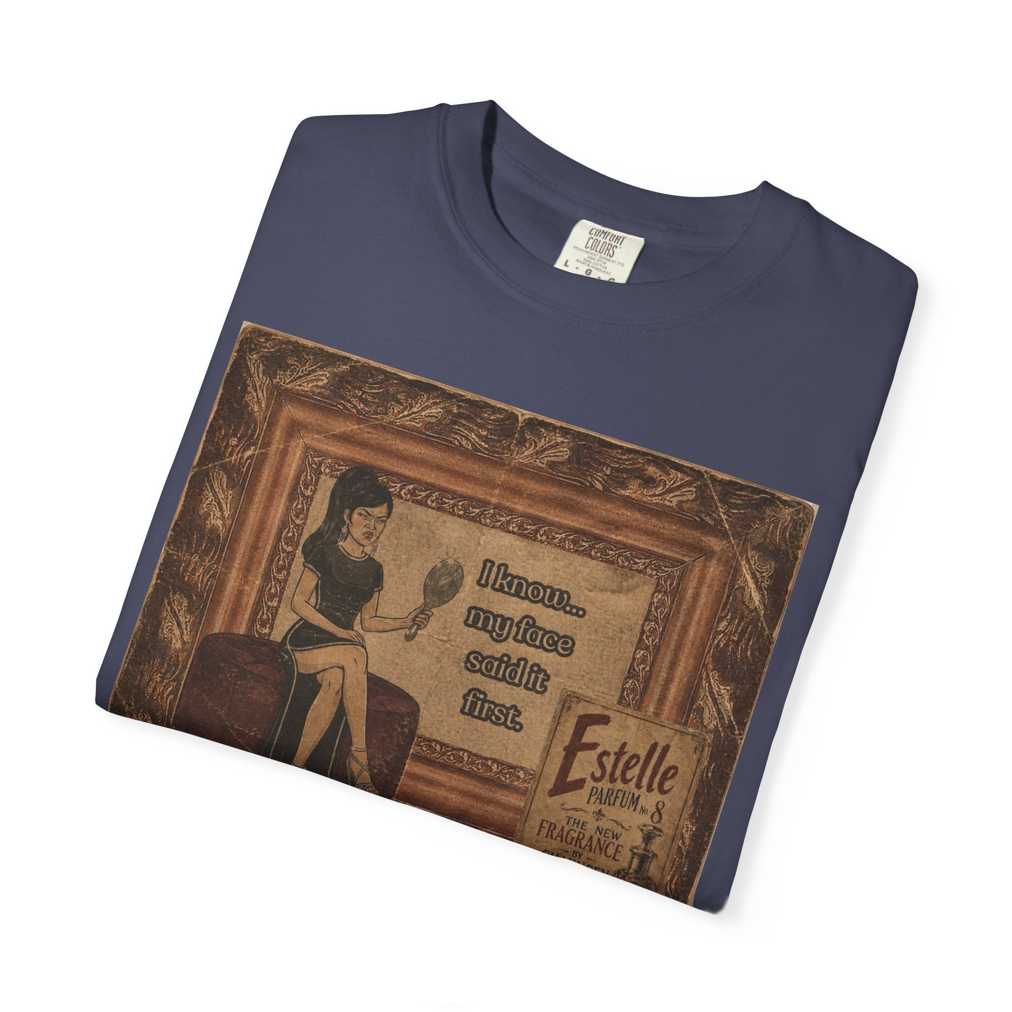 I Know My Face Retro T-Shirt — Estelle Parfum Vintage Style Graphic Tee