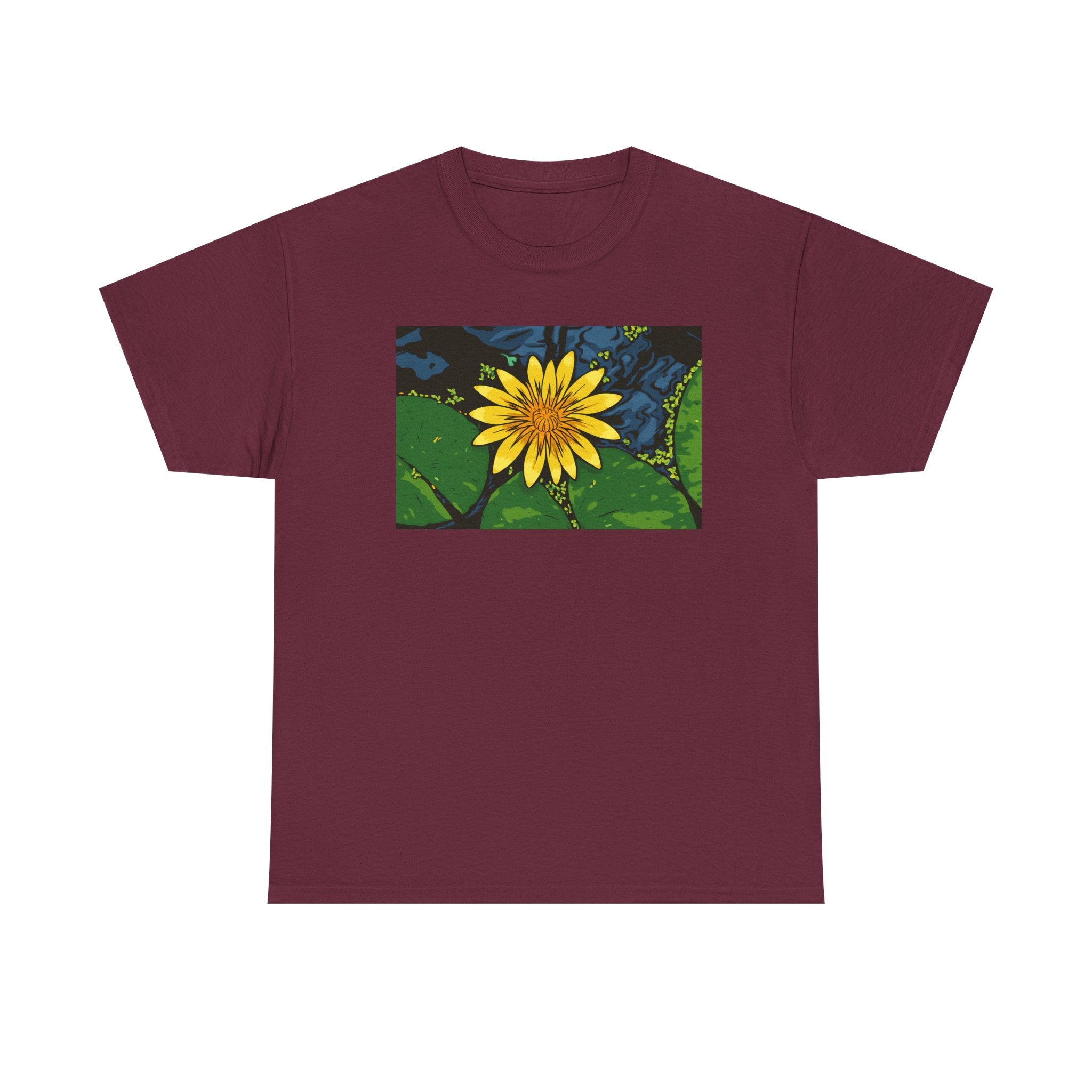 Lily Pad Floral Tee - Unisex Heavy Cotton Shirt