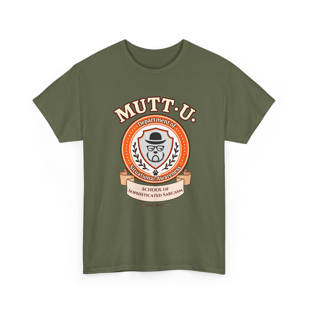 MUTT-U Campus T‑Shirt — School Sophisticated of Sarcasm Mutt Logo Graphic Tee