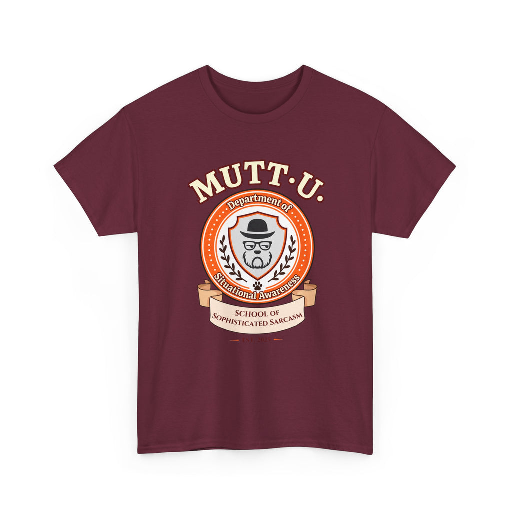 MUTT-U Campus T‑Shirt — School Sophisticated of Sarcasm Mutt Logo Graphic Tee