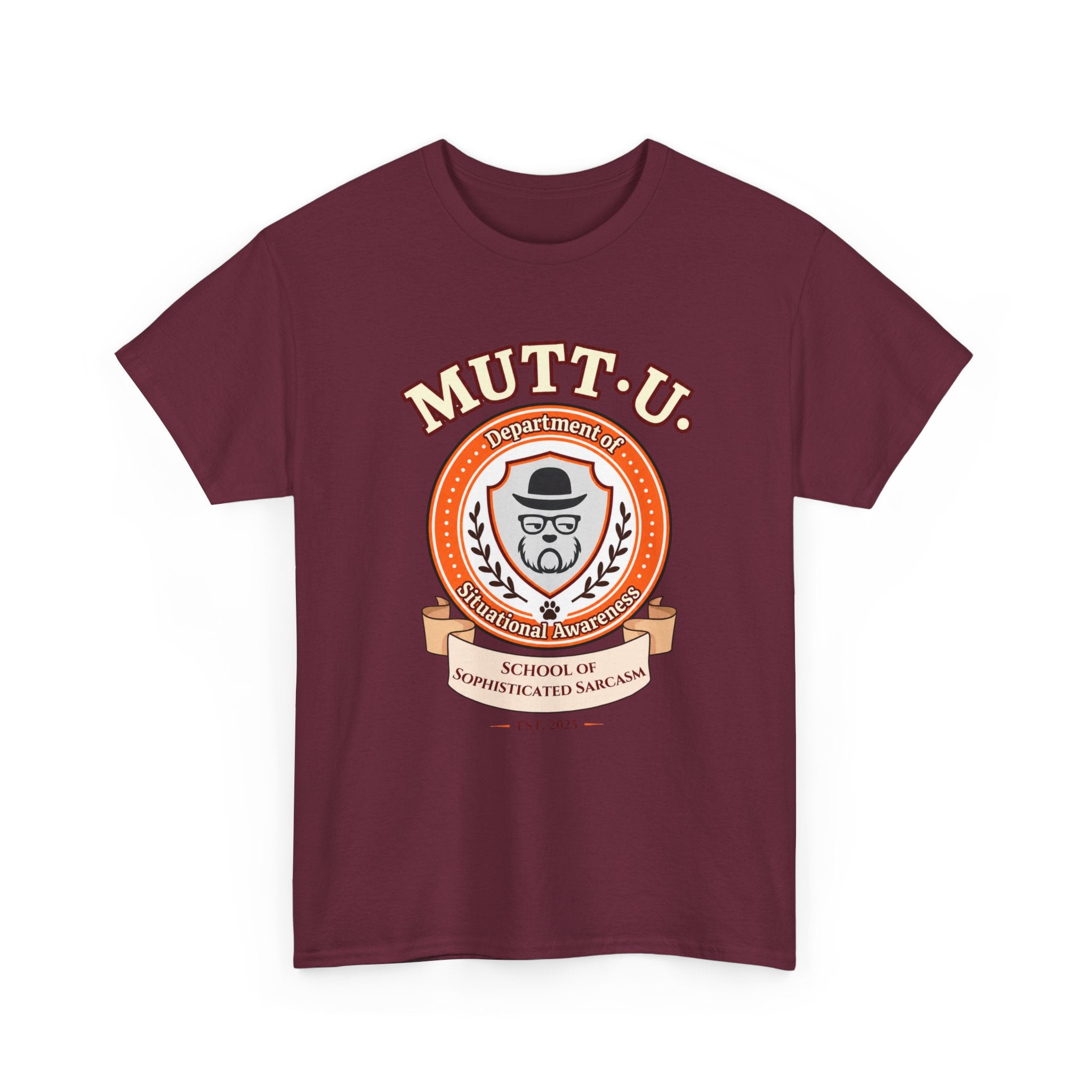 MUTT-U Campus T‑Shirt — School Sophisticated of Sarcasm Mutt Logo Graphic Tee