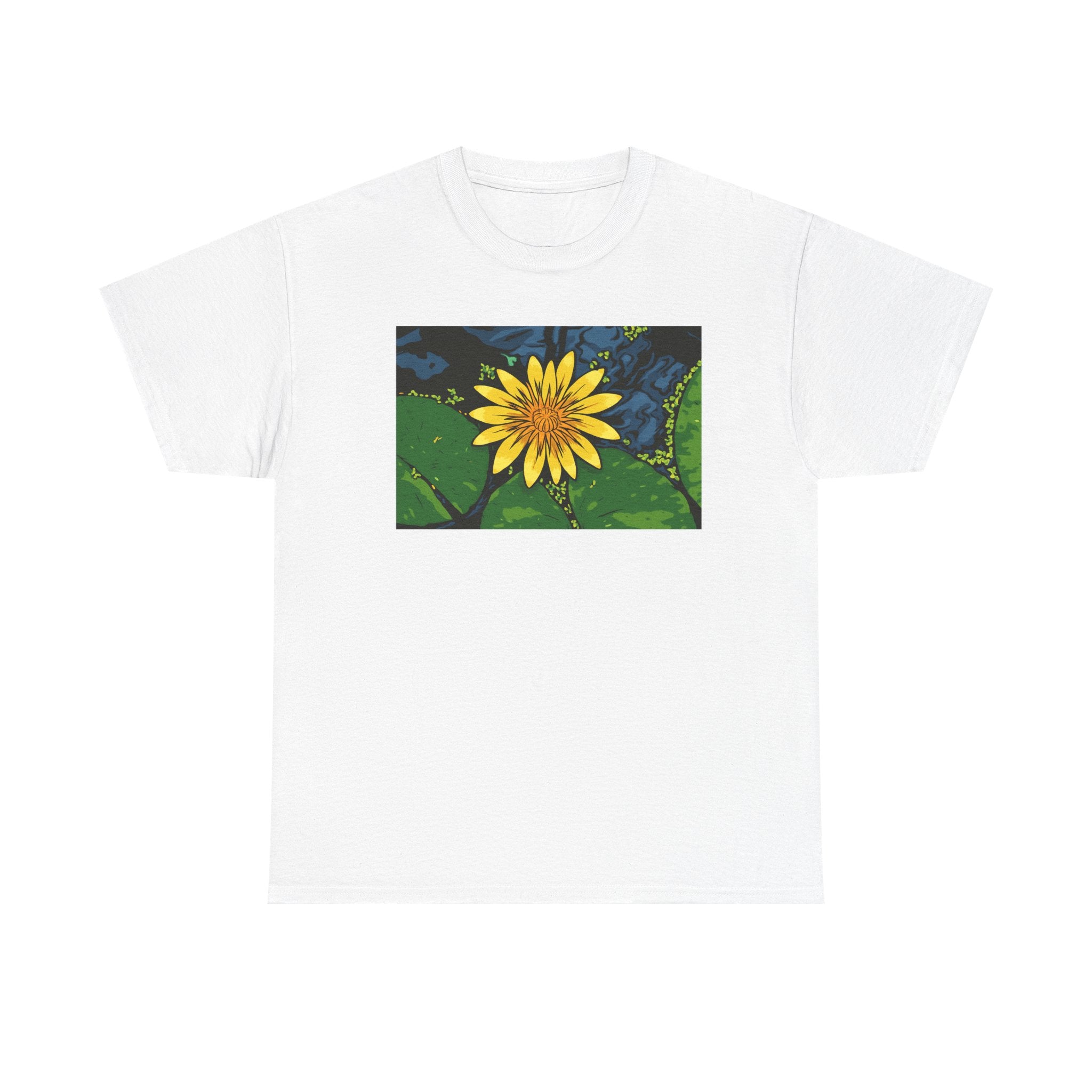 Lily Pad Floral Tee - Unisex Heavy Cotton Shirt