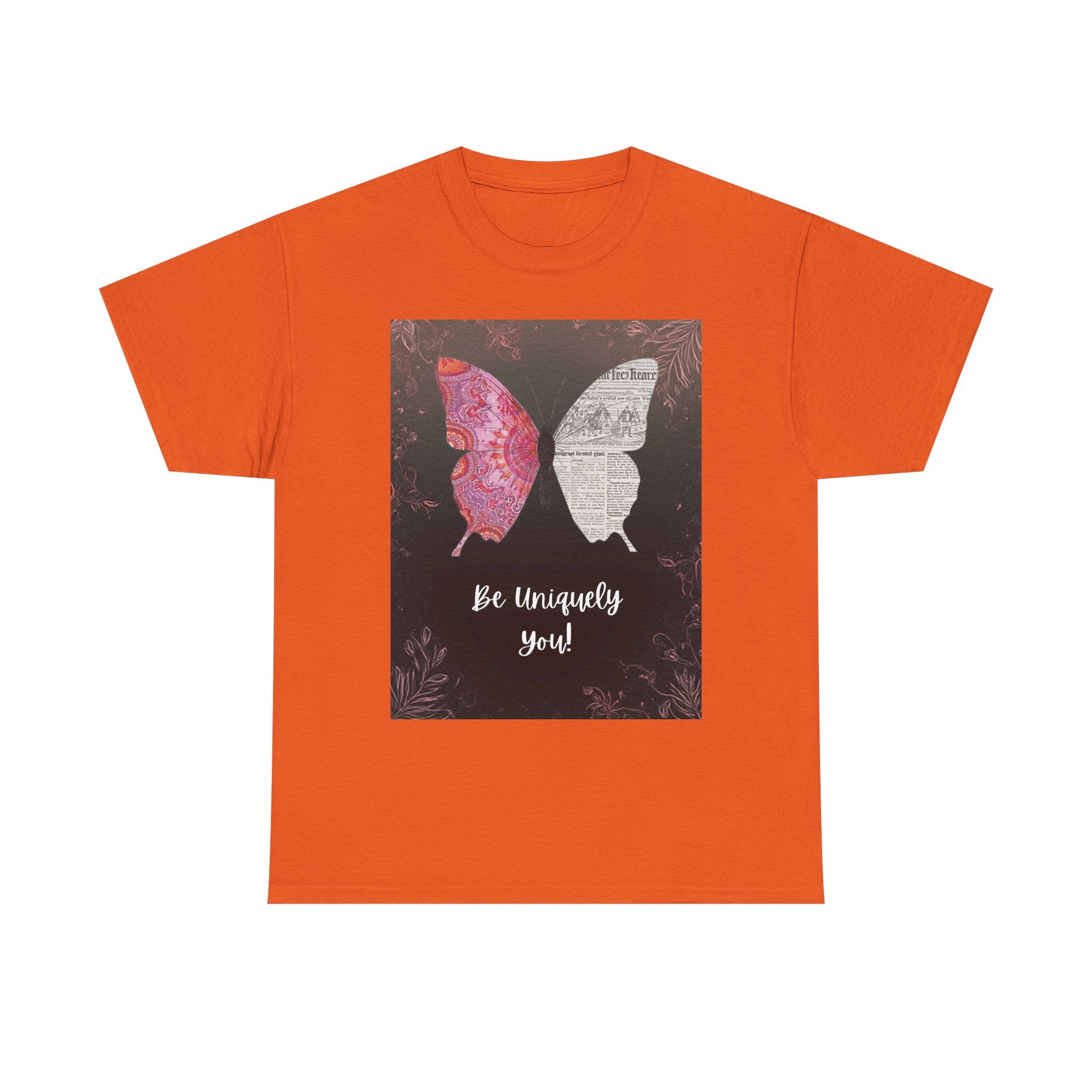 Be Uniquely You Butterfly Tee - Unisex Heavy Cotton T-Shirt