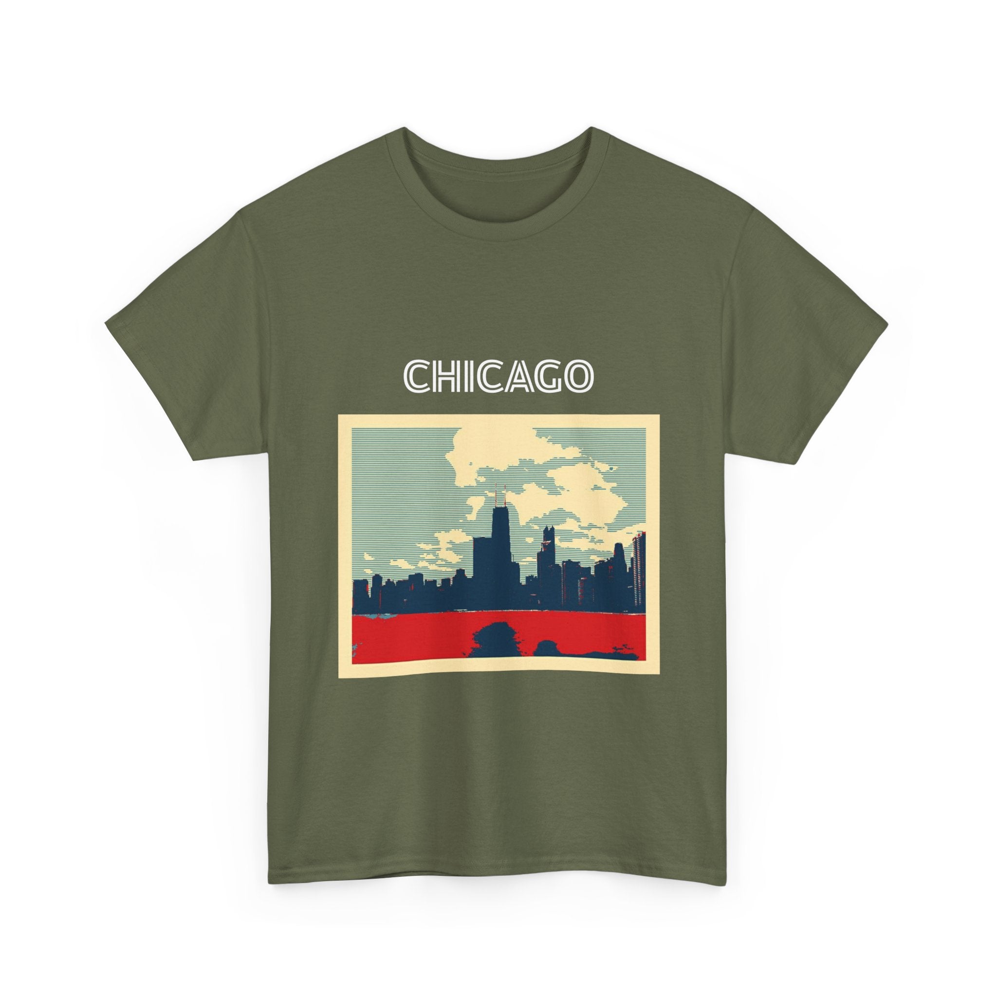 Chicago Skyline Unisex Heavy Cotton Tee