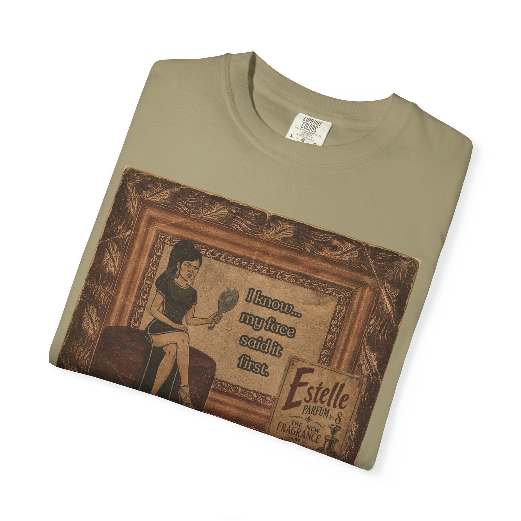 I Know My Face Retro T-Shirt — Estelle Parfum Vintage Style Graphic Tee