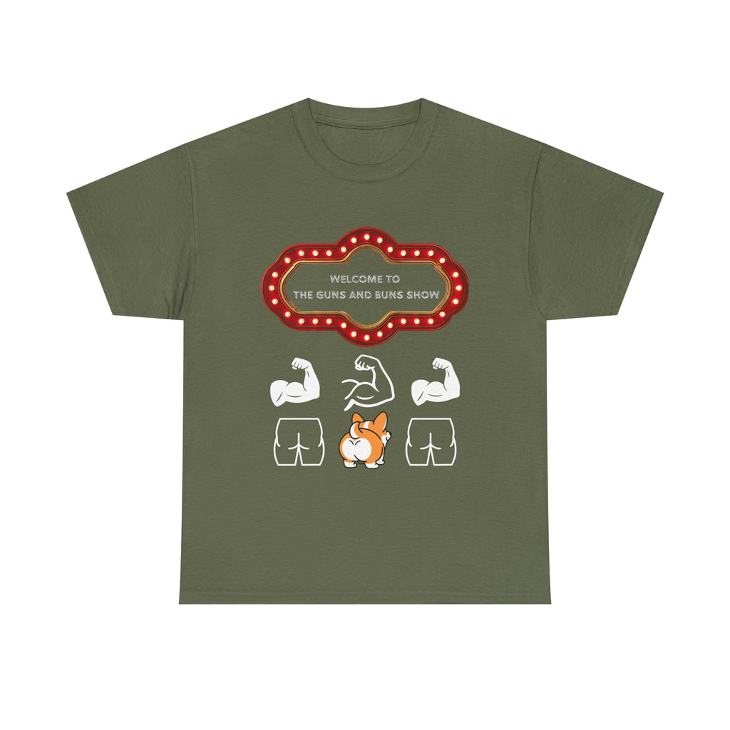Corgi Buns & Guns Show Graphic Tee