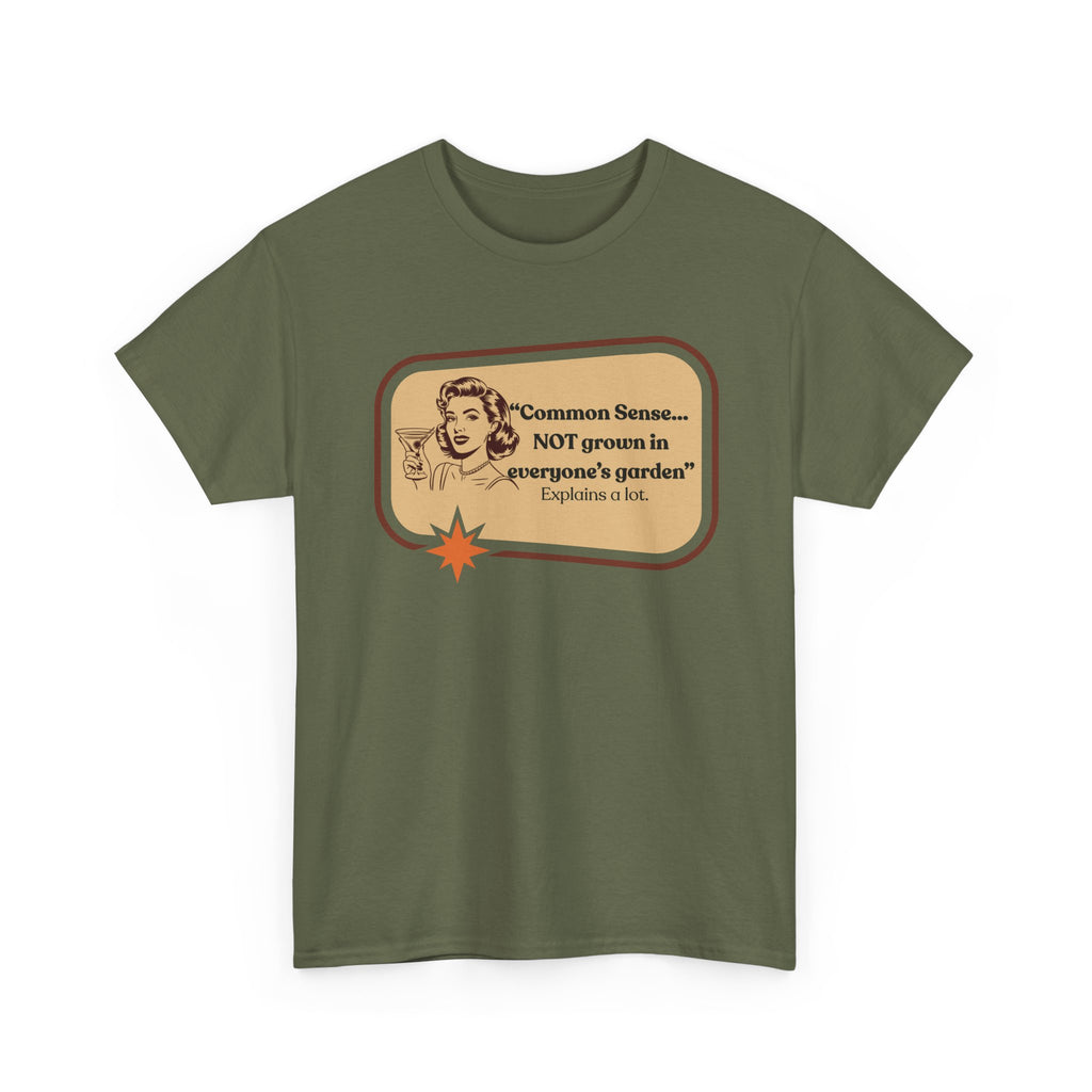 "Common Sense…" Vintage Style Tee | Sarcastic Humor Graphic Tee
