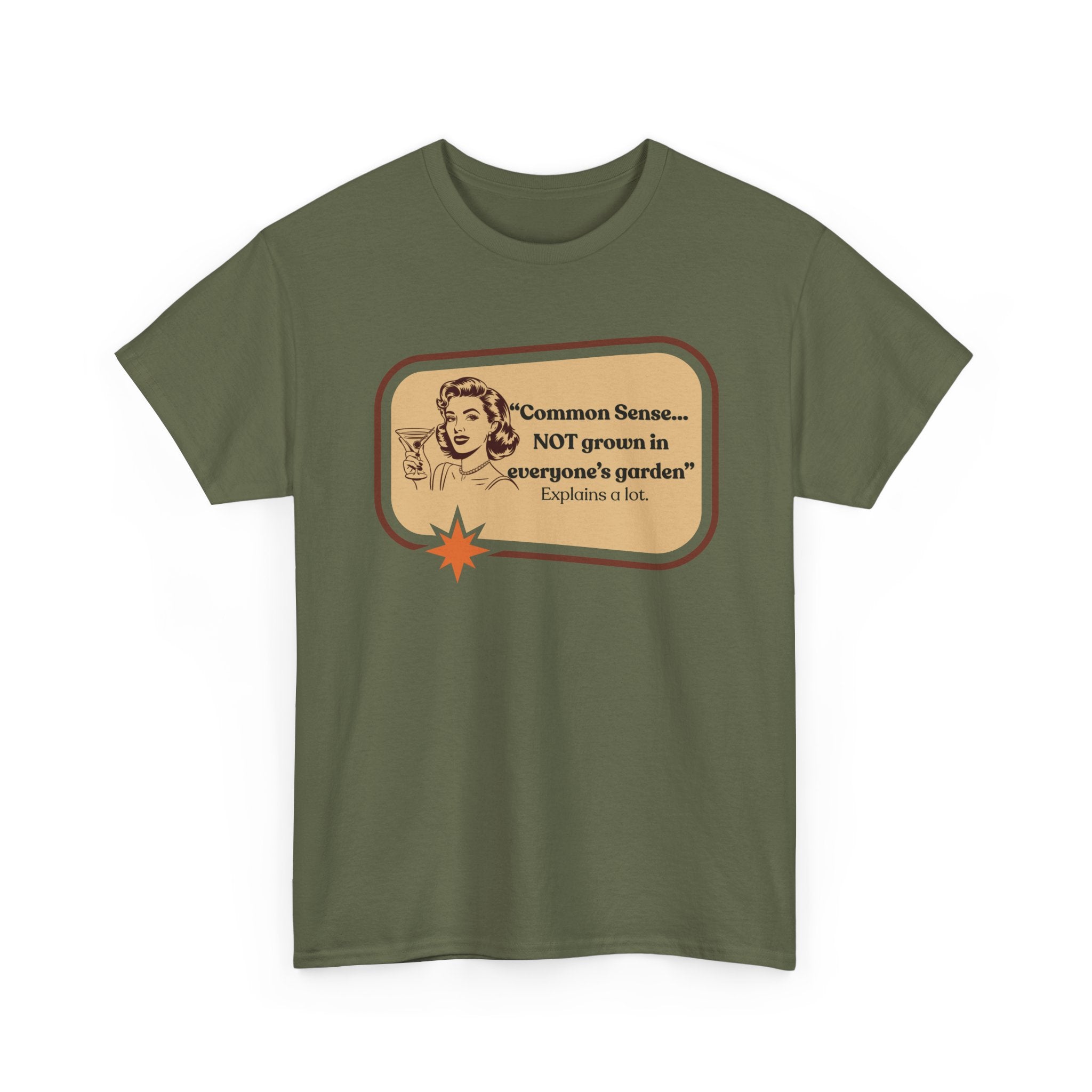"Common Sense…" Vintage Style Tee | Sarcastic Humor Graphic Tee