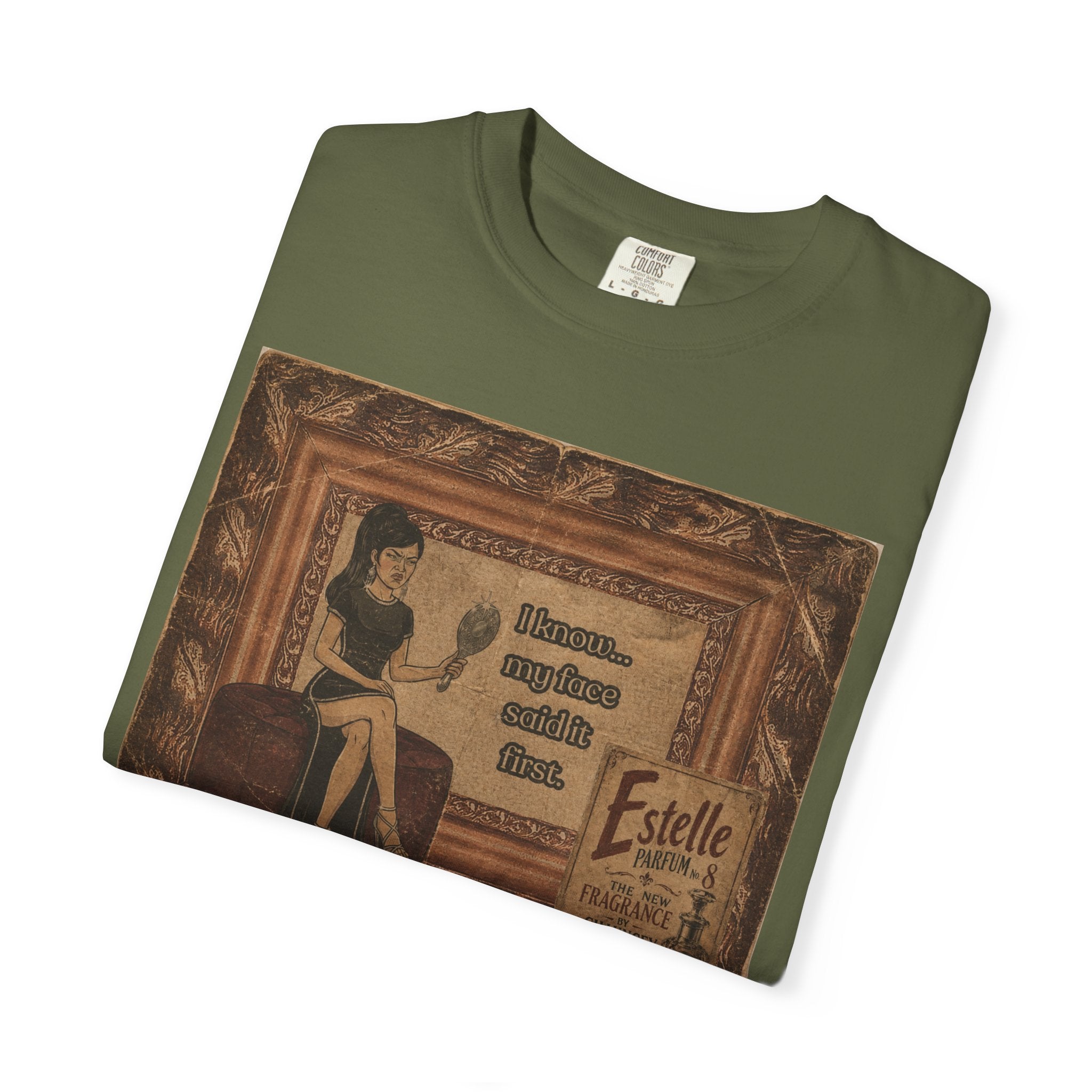 I Know My Face Retro T-Shirt — Estelle Parfum Vintage Style Graphic Tee