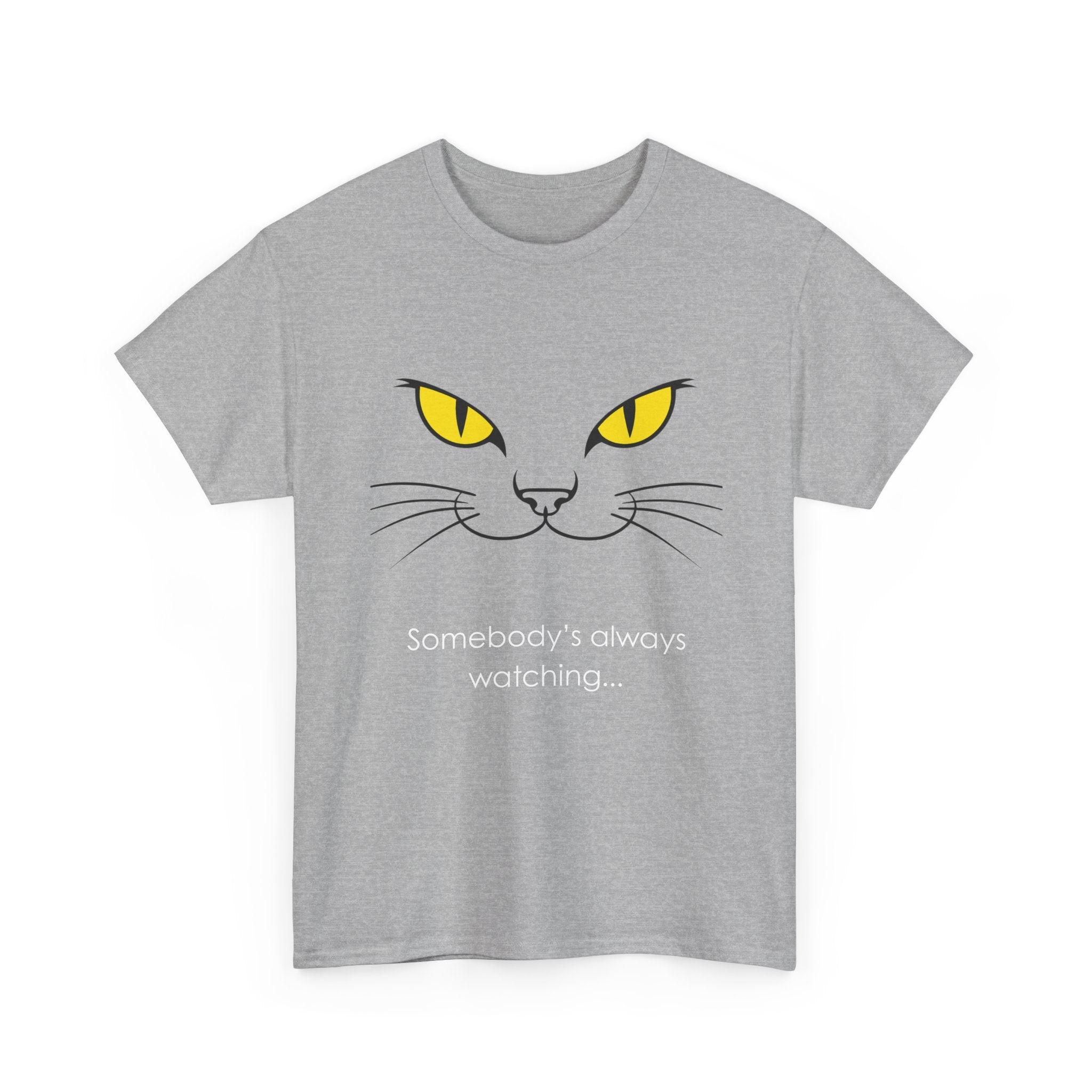 Somebody's Always Watching Cat Tee - Unisex Heavy Cotton T-Shirt