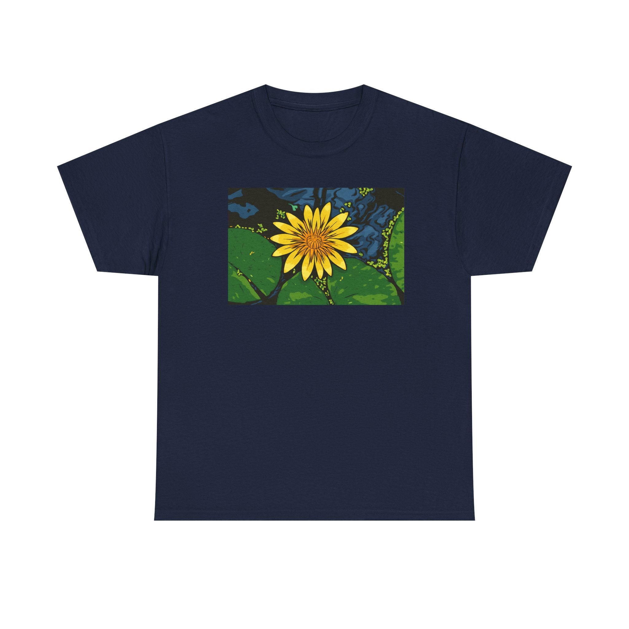 Lily Pad Floral Tee - Unisex Heavy Cotton Shirt