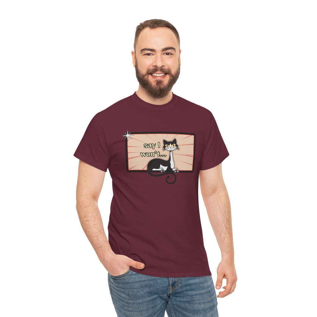 Copy of Say I Won’t Retro Tee – Vintage Style Cat Graphic Tee