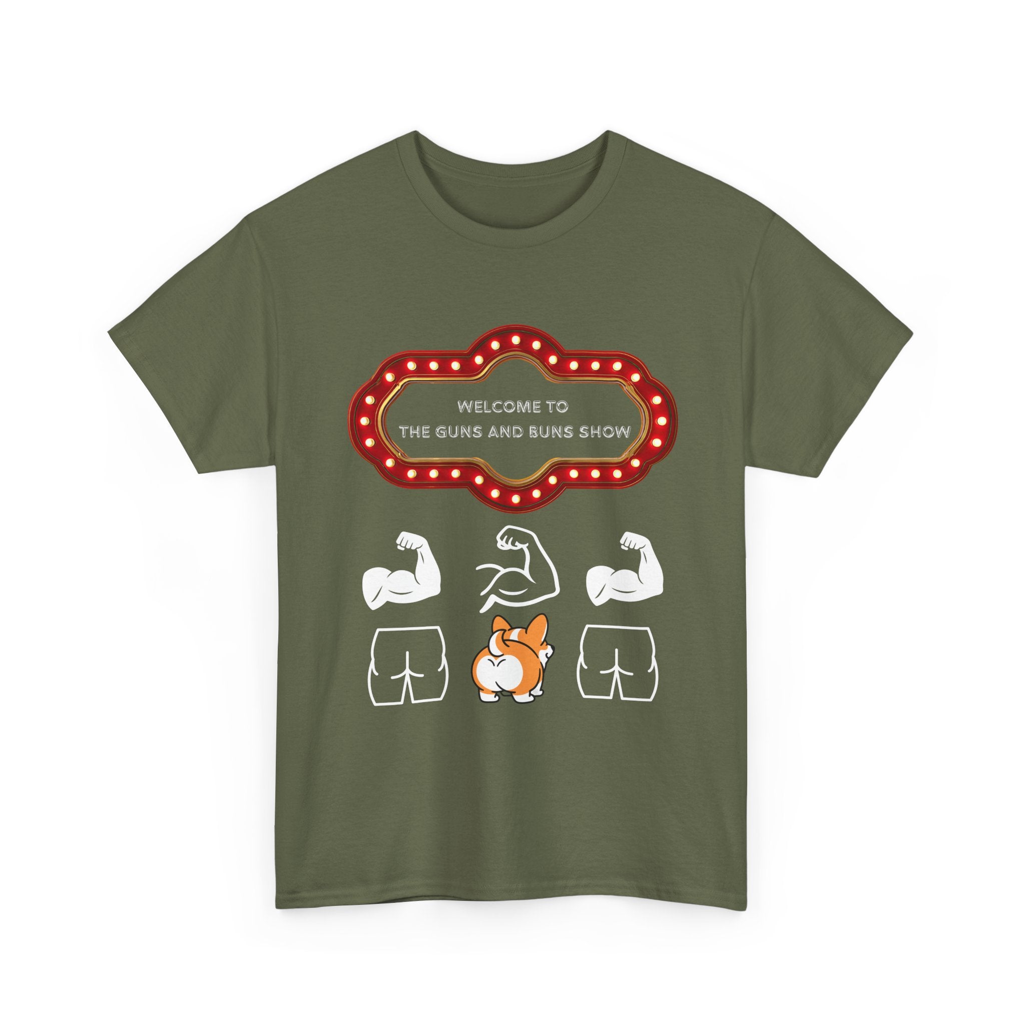Corgi Buns & Guns Show Graphic Tee