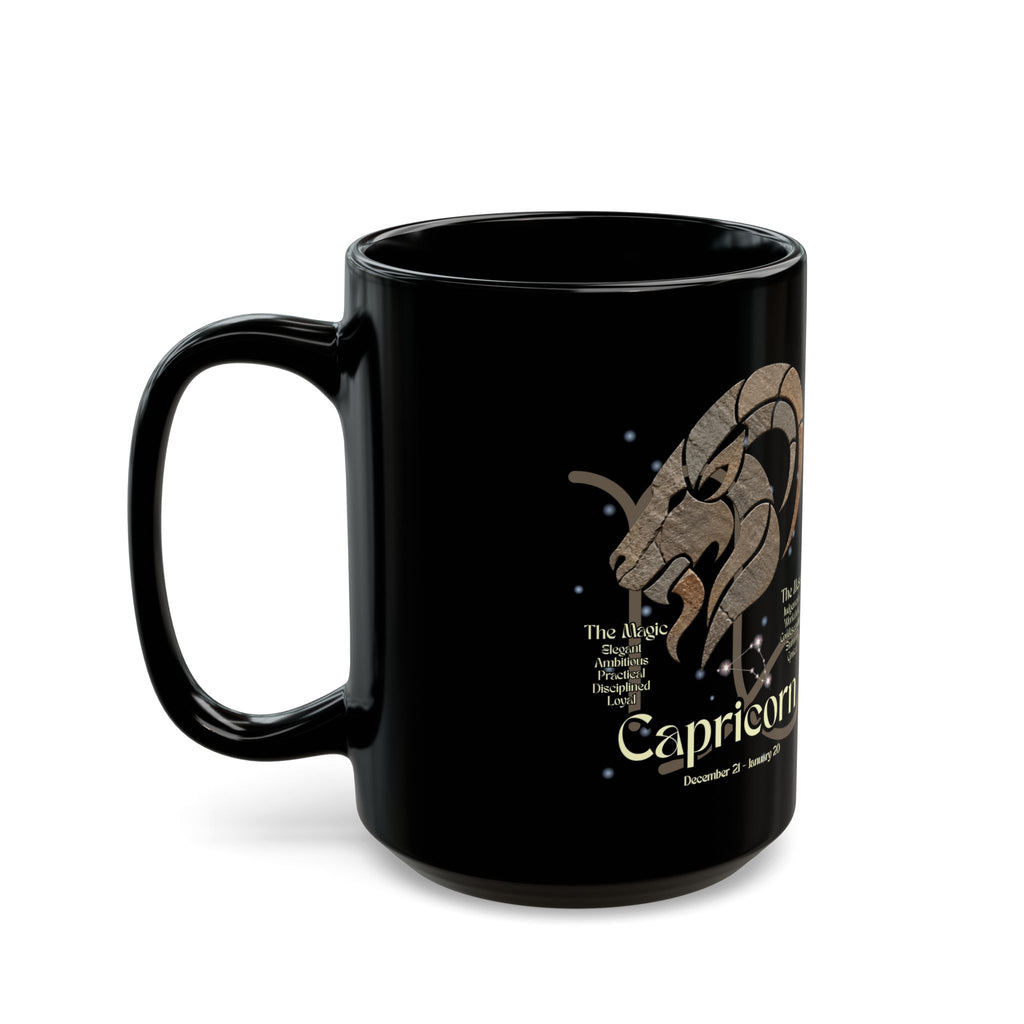 Capricorn Black Constellation Mug – Zodiac Society Coffee Mug (15oz)