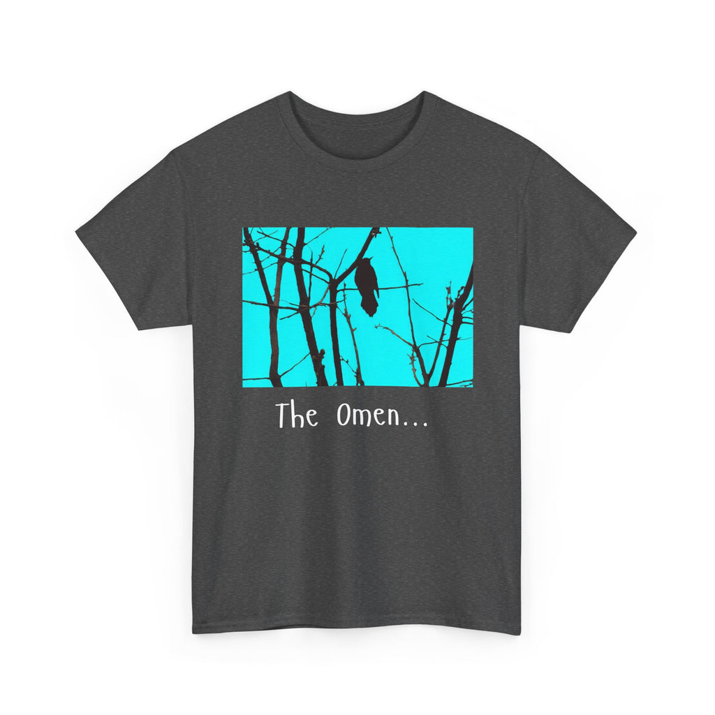 The Omen Crow Tee | Raven Silhouette on Branches, Blue Night Graphic