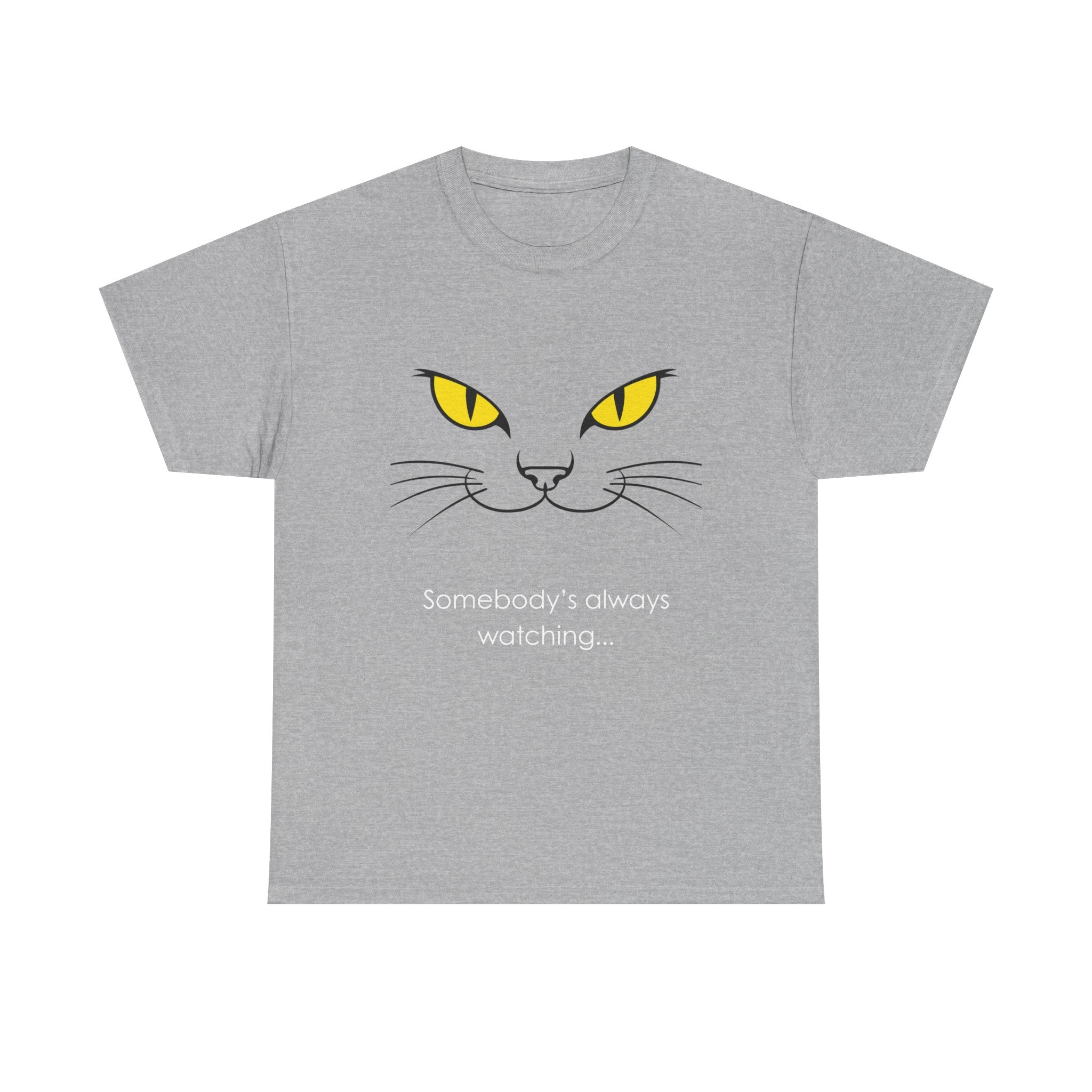 Somebody's Always Watching Cat Tee - Unisex Heavy Cotton T-Shirt