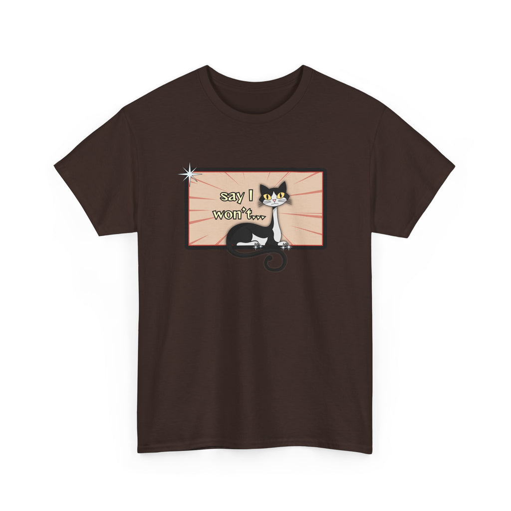 Copy of Say I Won’t Retro Tee – Vintage Style Cat Graphic Tee