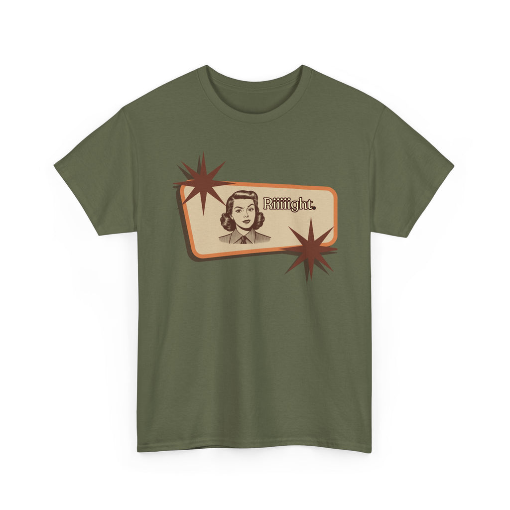 "Riiiiight" Funny Graphic Tee | Vintage, Sarcastic Humor Shirt