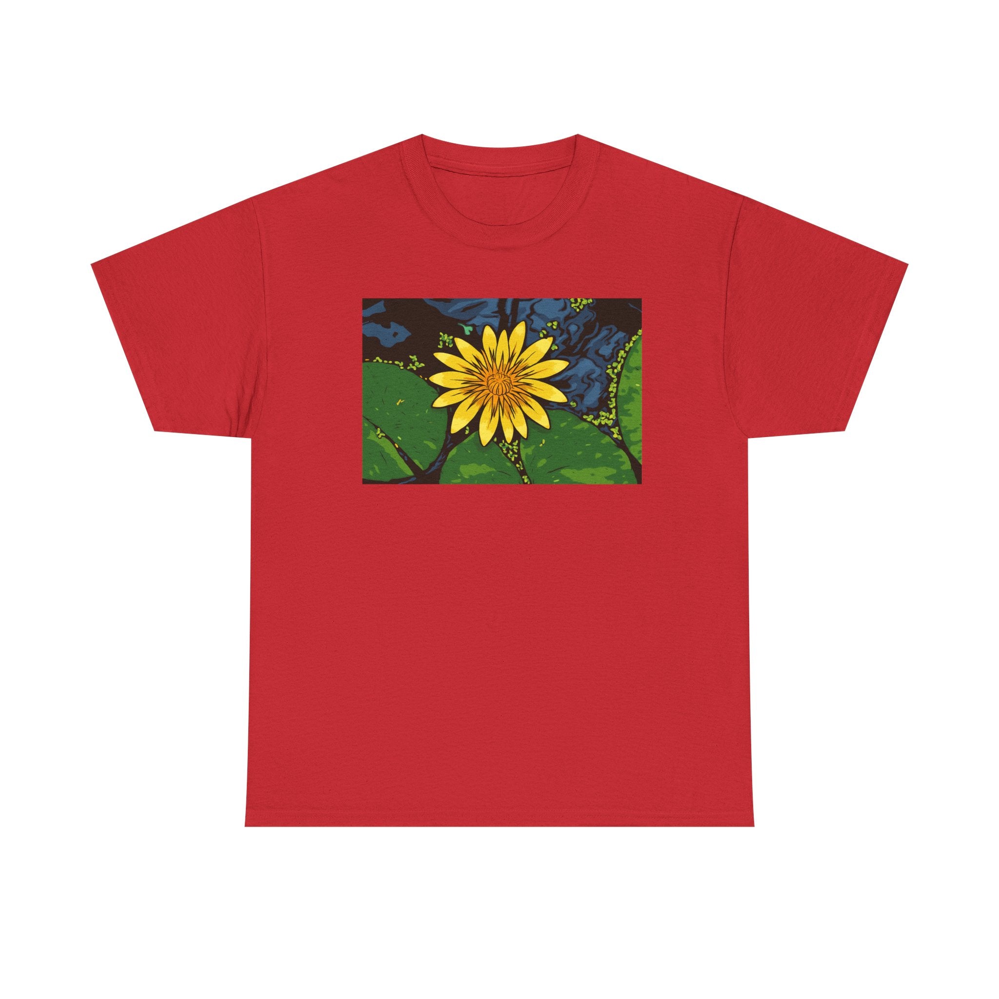Lily Pad Floral Tee - Unisex Heavy Cotton Shirt