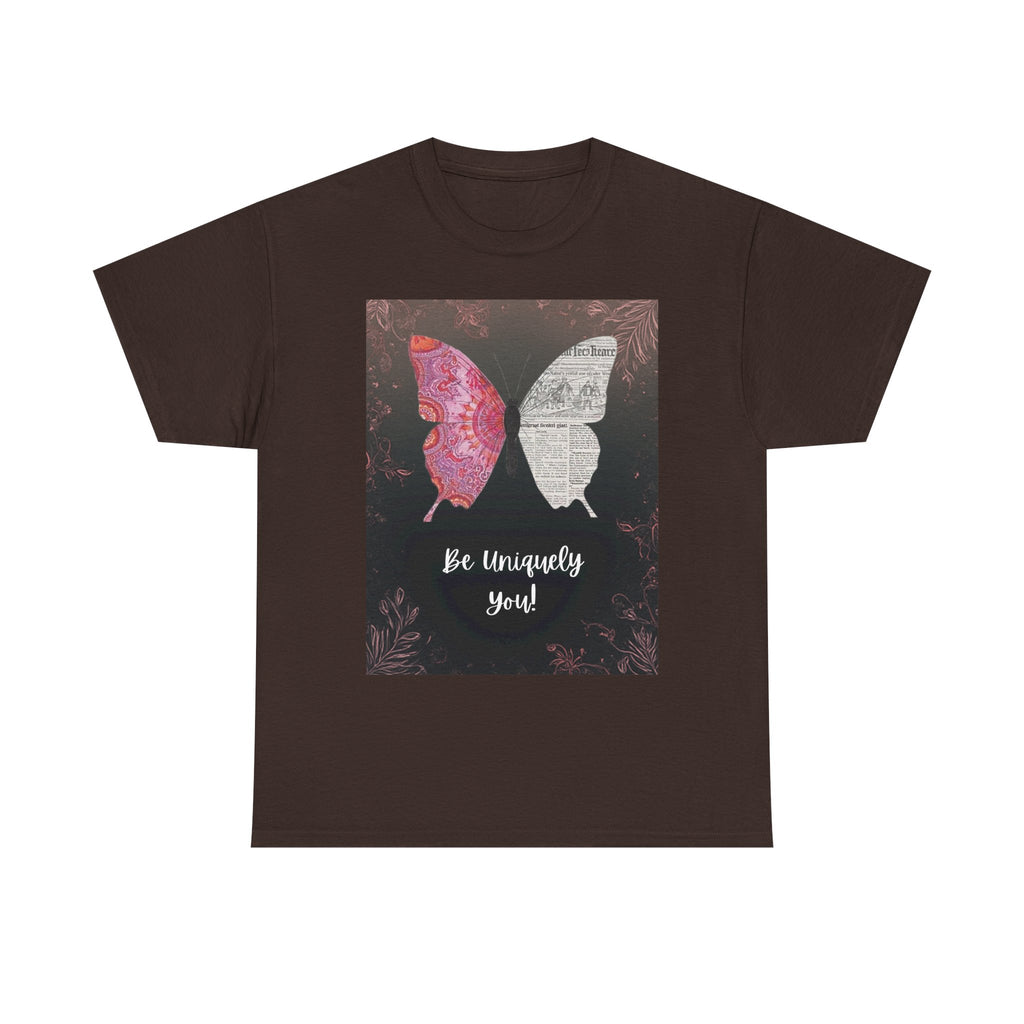 Be Uniquely You Butterfly Tee - Unisex Heavy Cotton T-Shirt