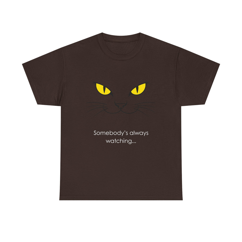 Somebody's Always Watching Cat Tee - Unisex Heavy Cotton T-Shirt