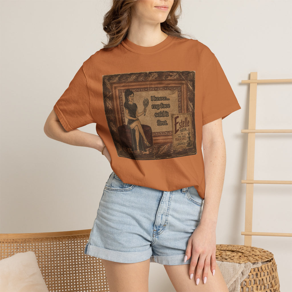 I Know My Face Retro T-Shirt — Estelle Parfum Vintage Style Graphic Tee