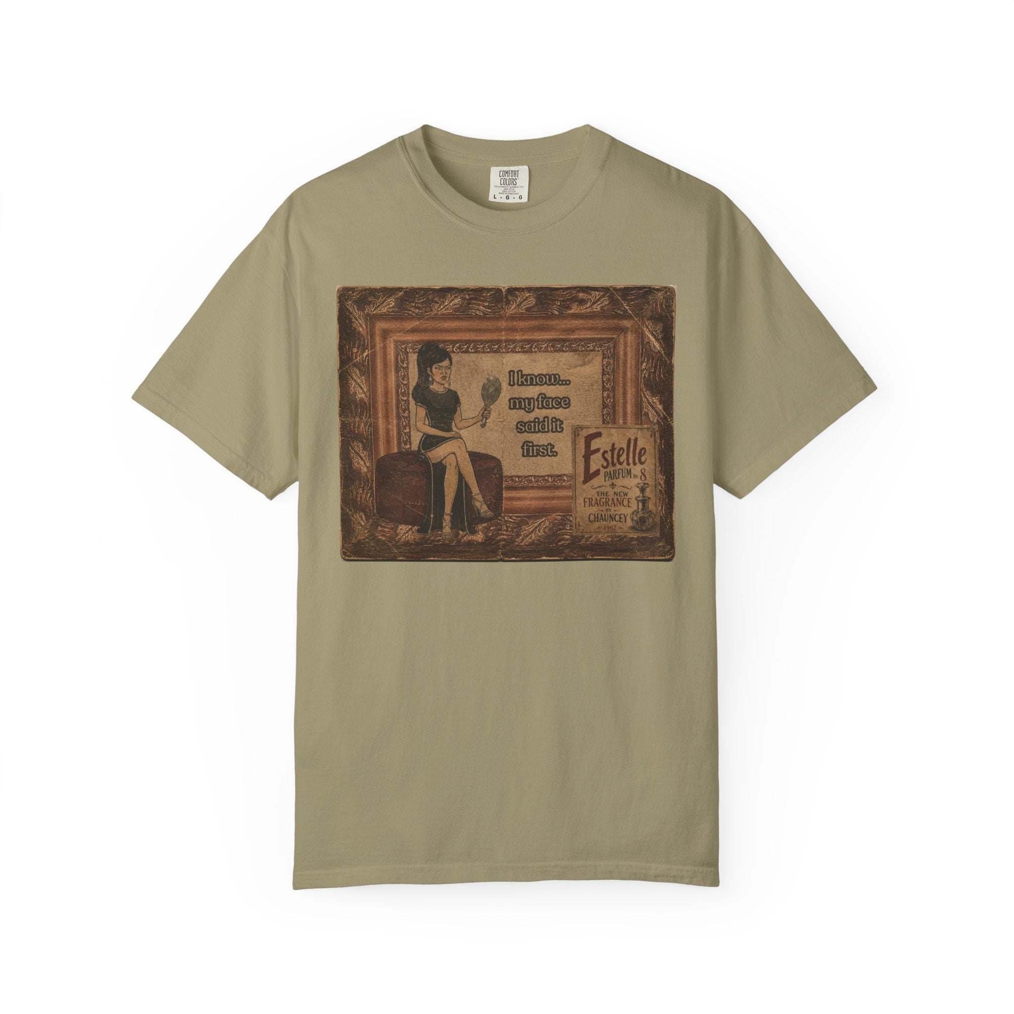 I Know My Face Retro T-Shirt — Estelle Parfum Vintage Style Graphic Tee