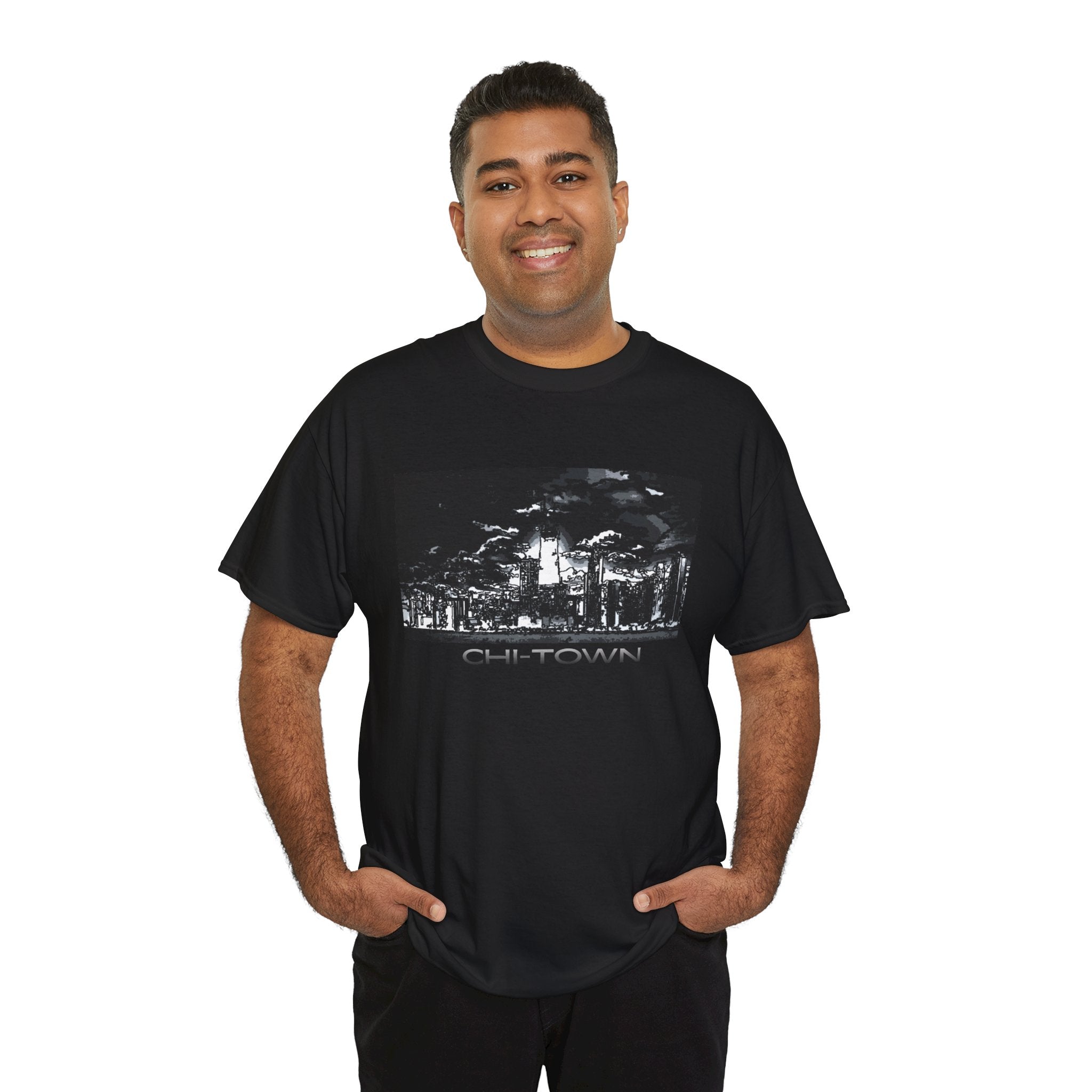 Chi-Town Skyline Tee — Chicago Night Cityscape T-Shirt
