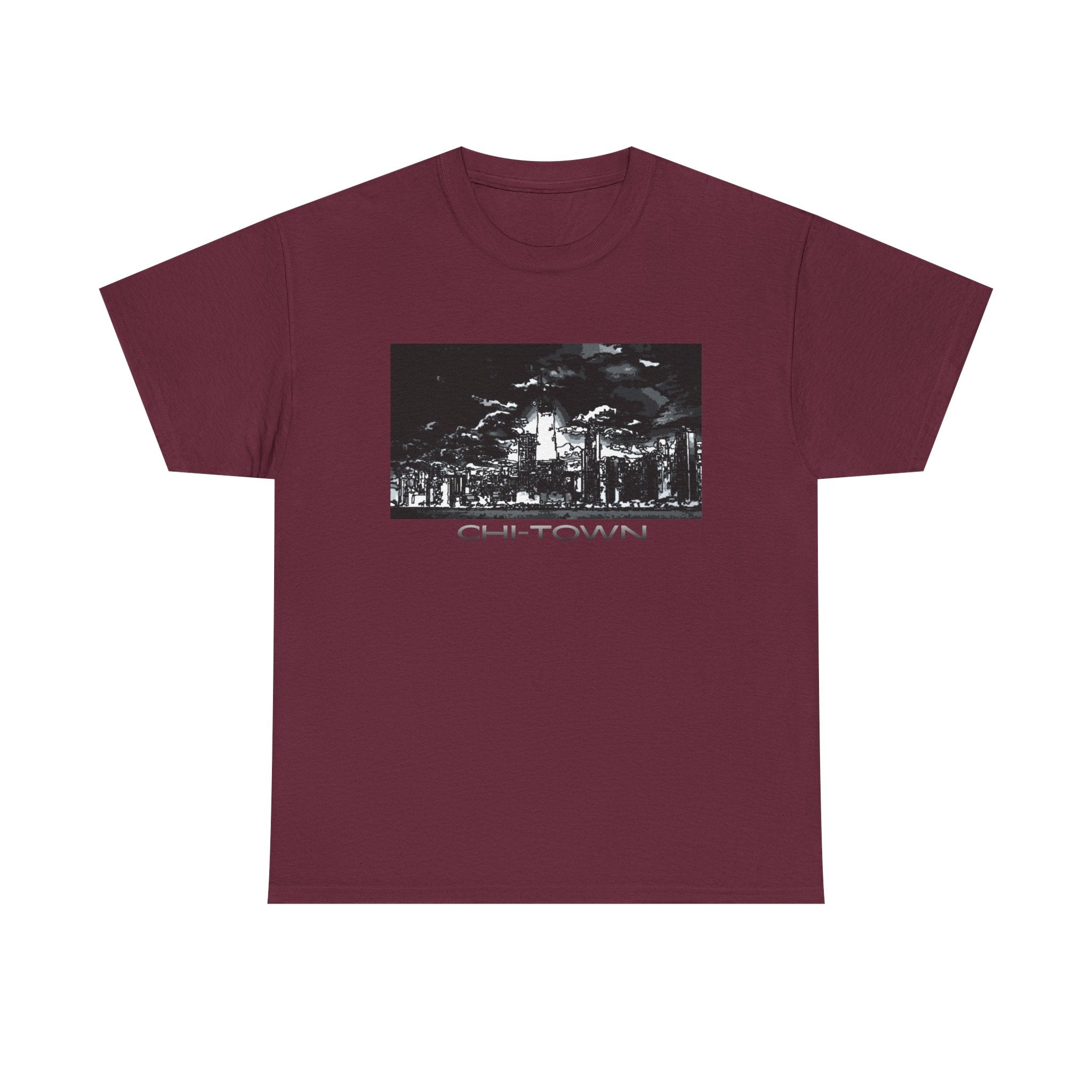 Chi-Town Skyline Tee — Chicago Night Cityscape T-Shirt