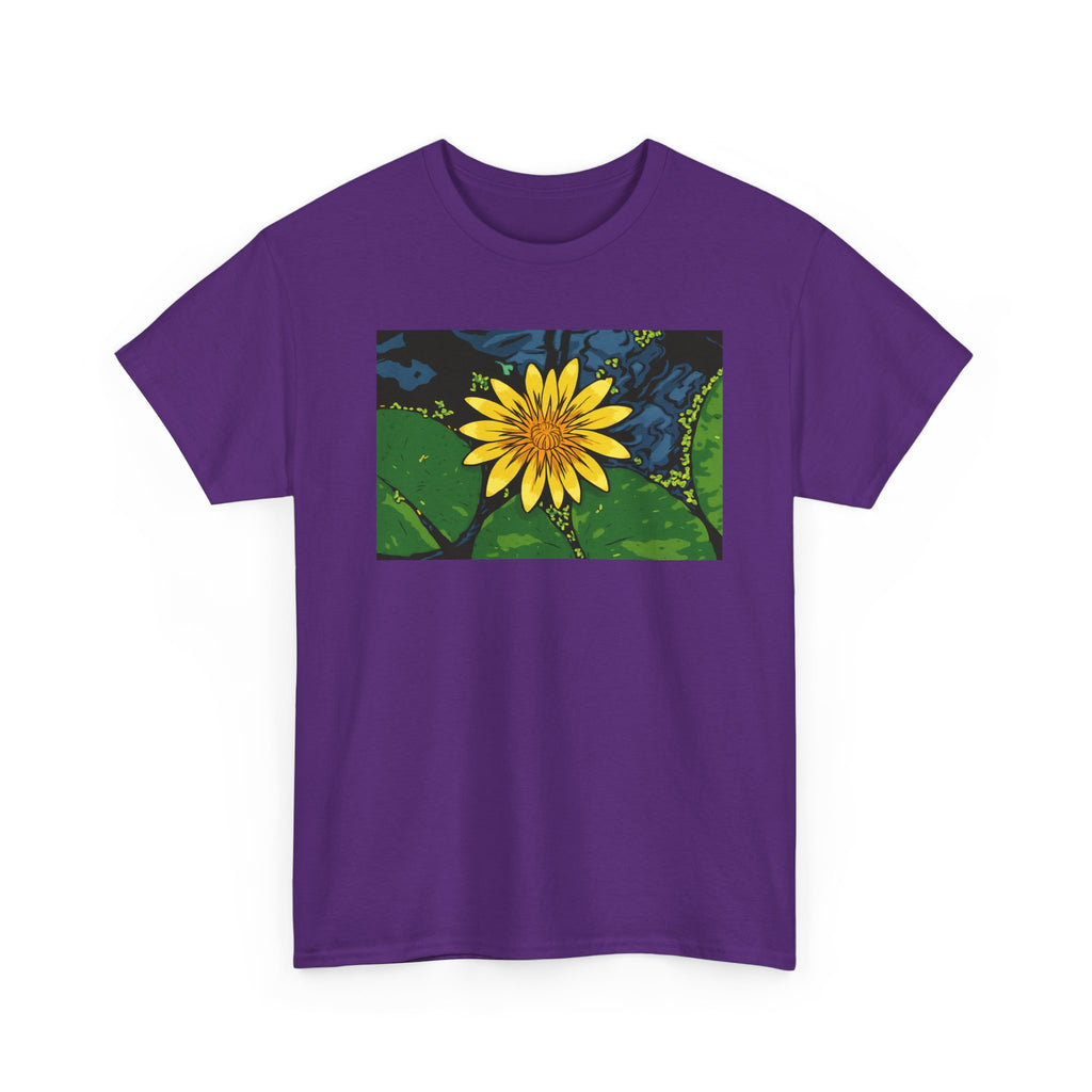 Lily Pad Floral Tee - Unisex Heavy Cotton Shirt