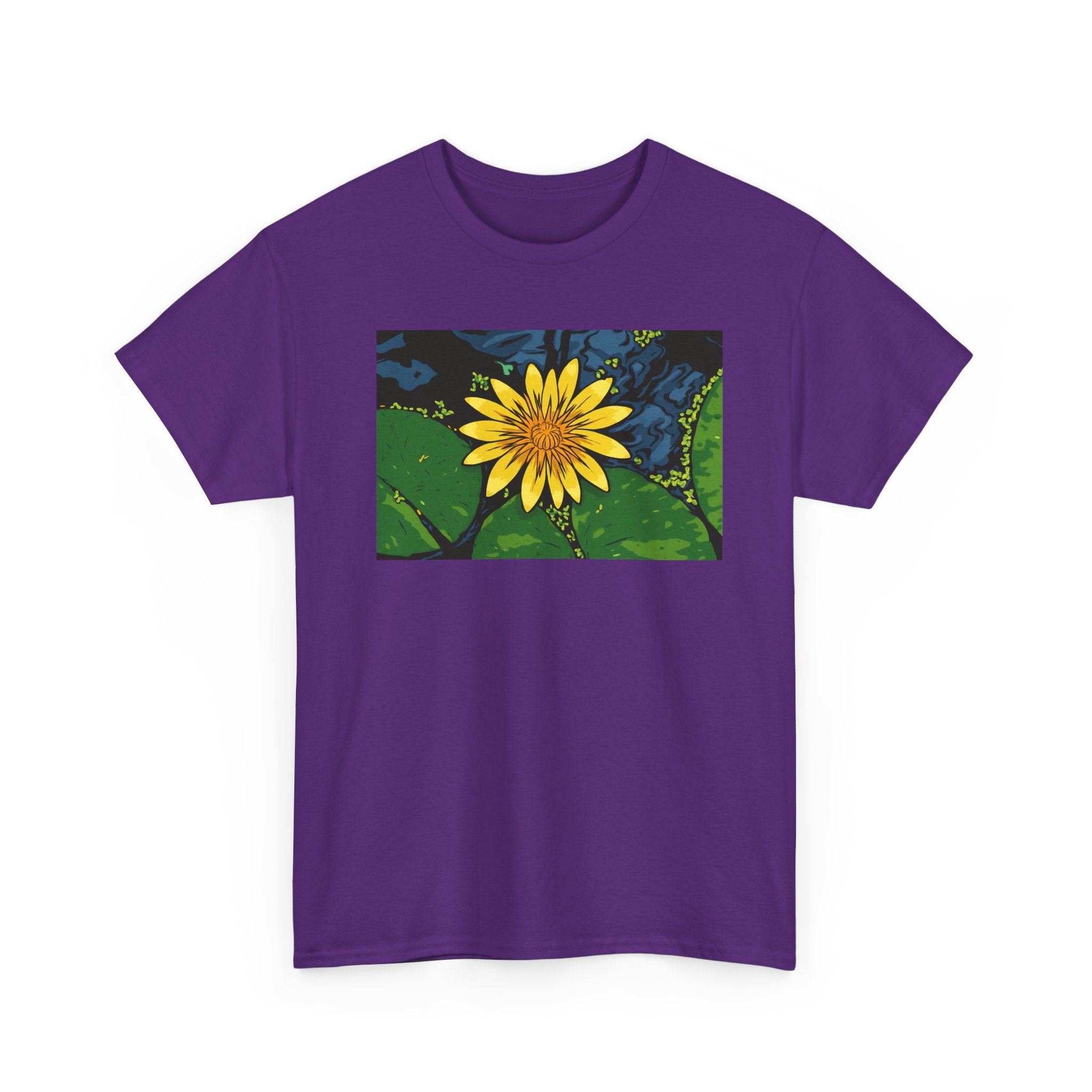 Lily Pad Floral Tee - Unisex Heavy Cotton Shirt