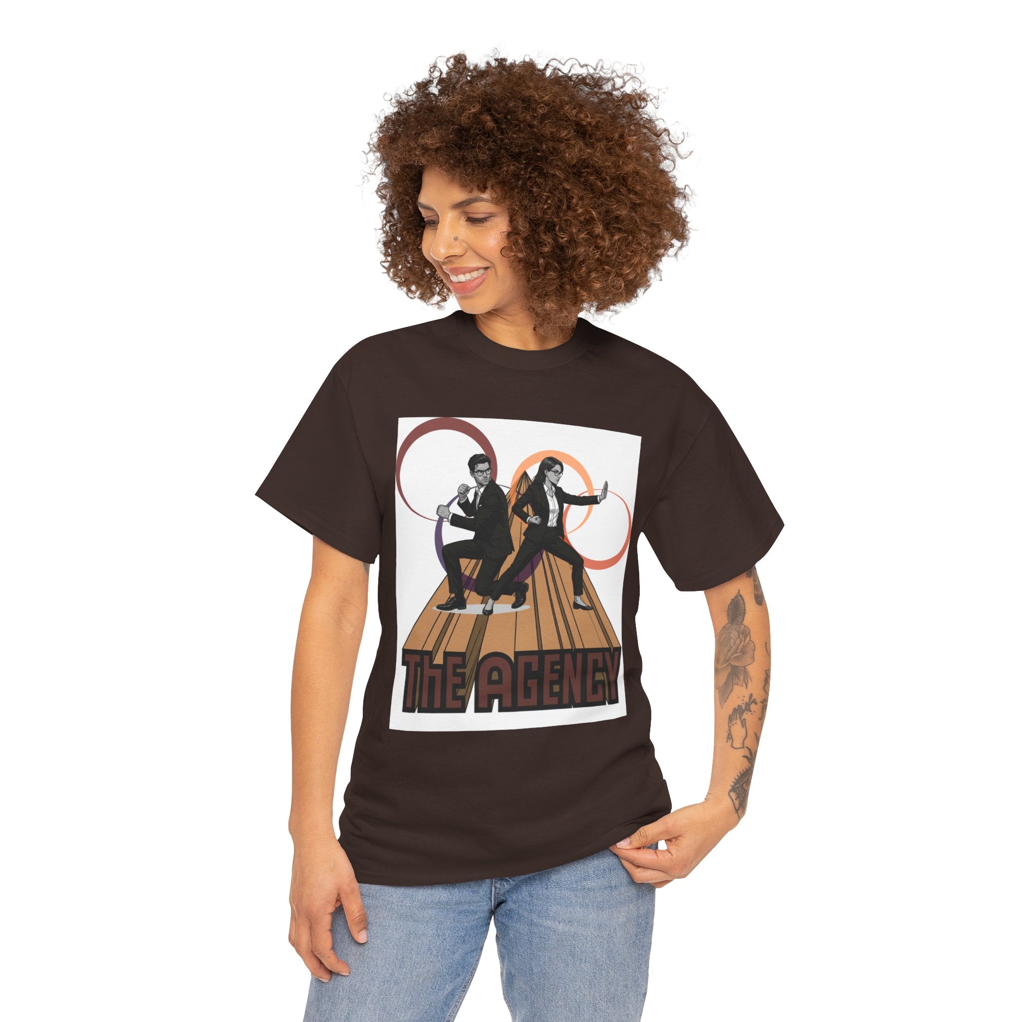 The Agency Graphic Tee — Retro Duo Vintage Poster Design