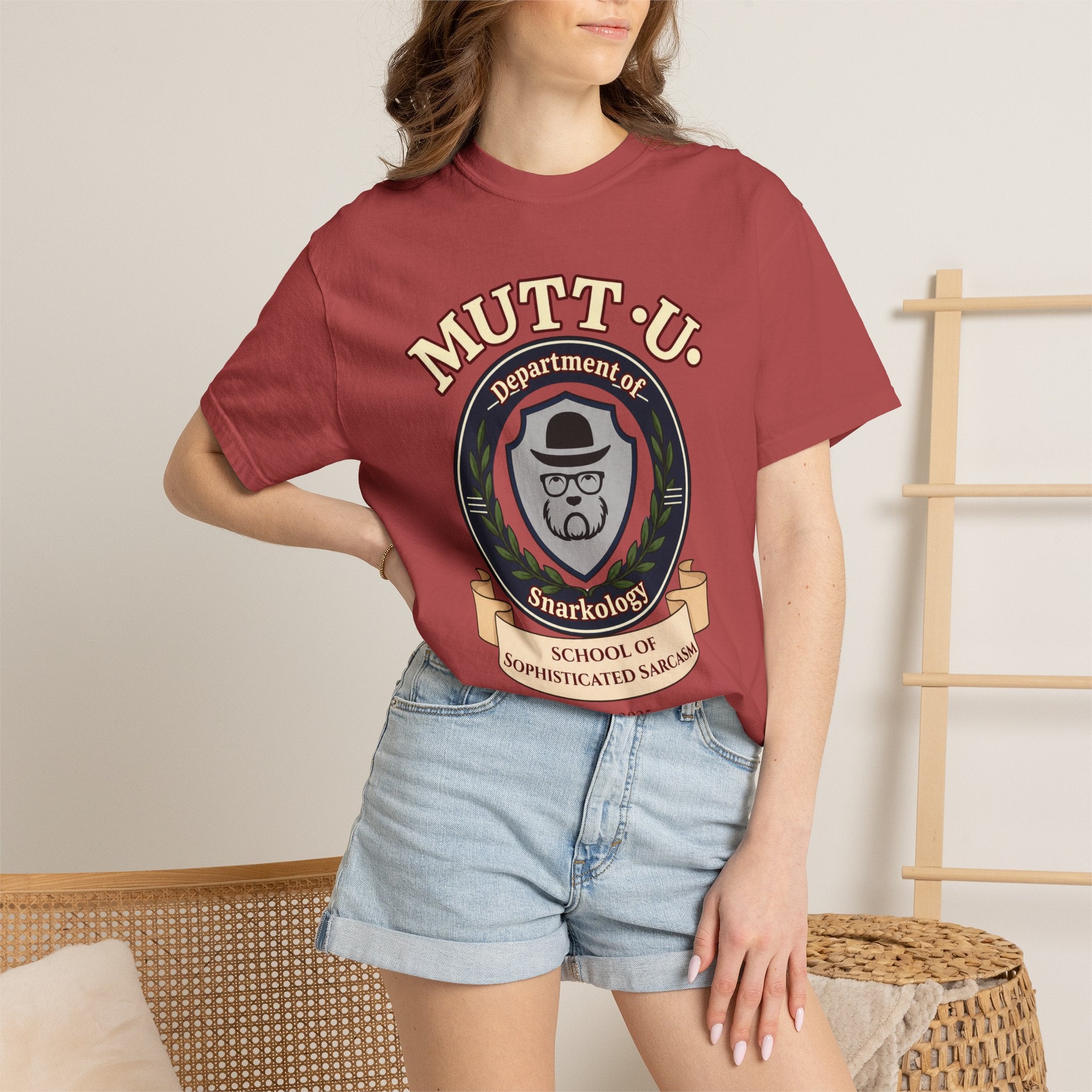 Mutt-U School Campus T-Shirt — Curated and Refined Mutt Logo Graphic Tee