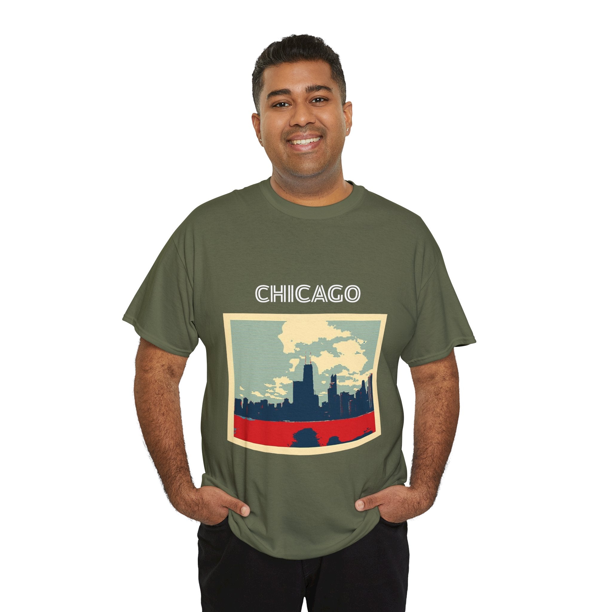 Chicago Skyline Unisex Heavy Cotton Tee
