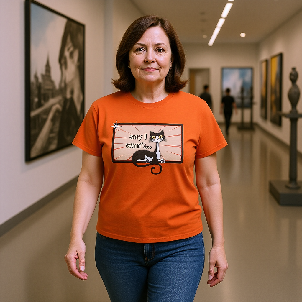 Say I Won’t Retro Tee – Vintage Style Cat Graphic Tee