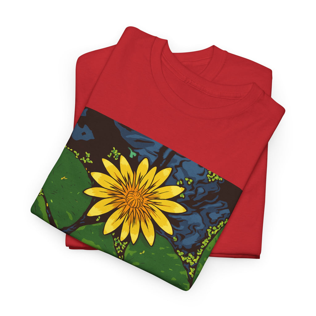 Lily Pad Floral Tee - Unisex Heavy Cotton Shirt