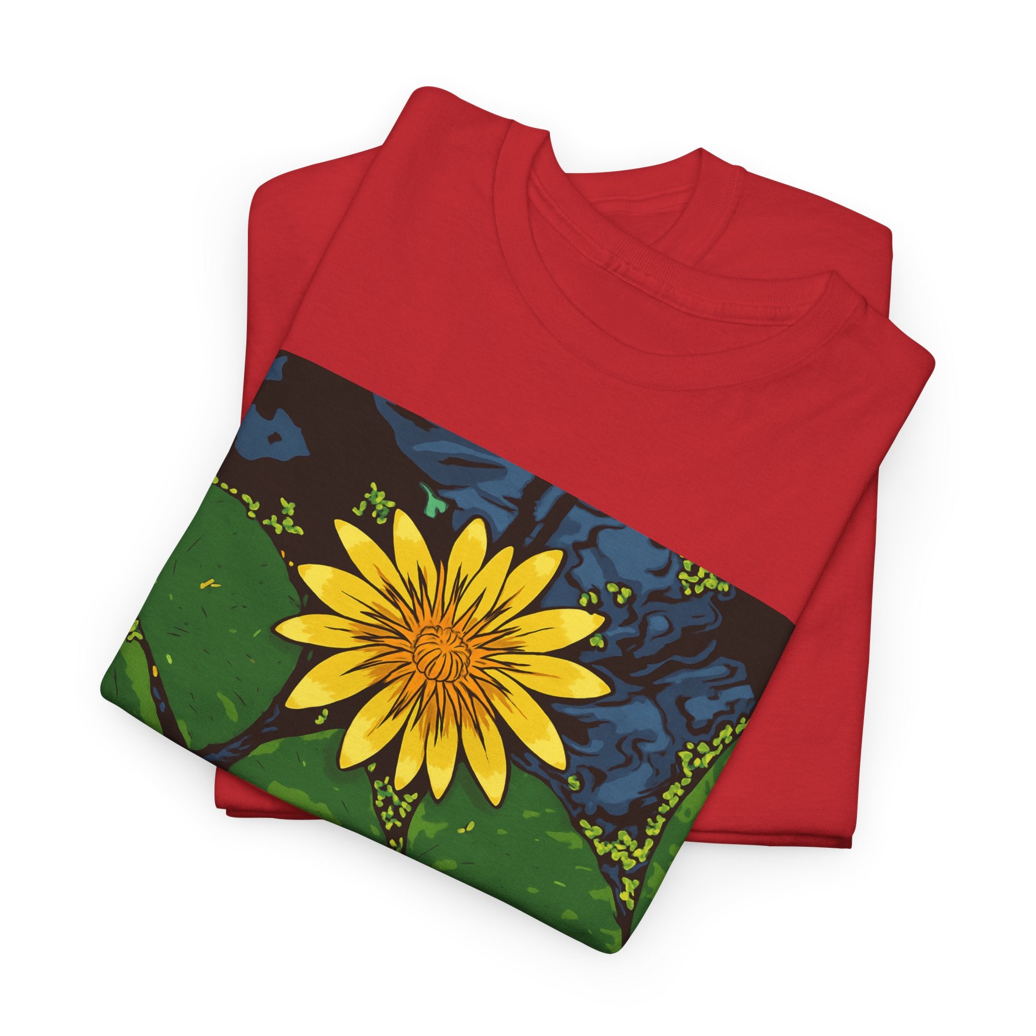 Lily Pad Floral Tee - Unisex Heavy Cotton Shirt