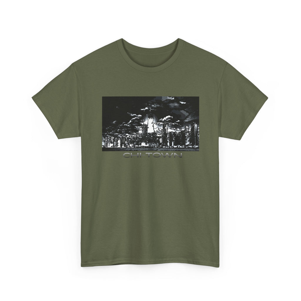 Chi-Town Skyline Tee — Chicago Night Cityscape T-Shirt