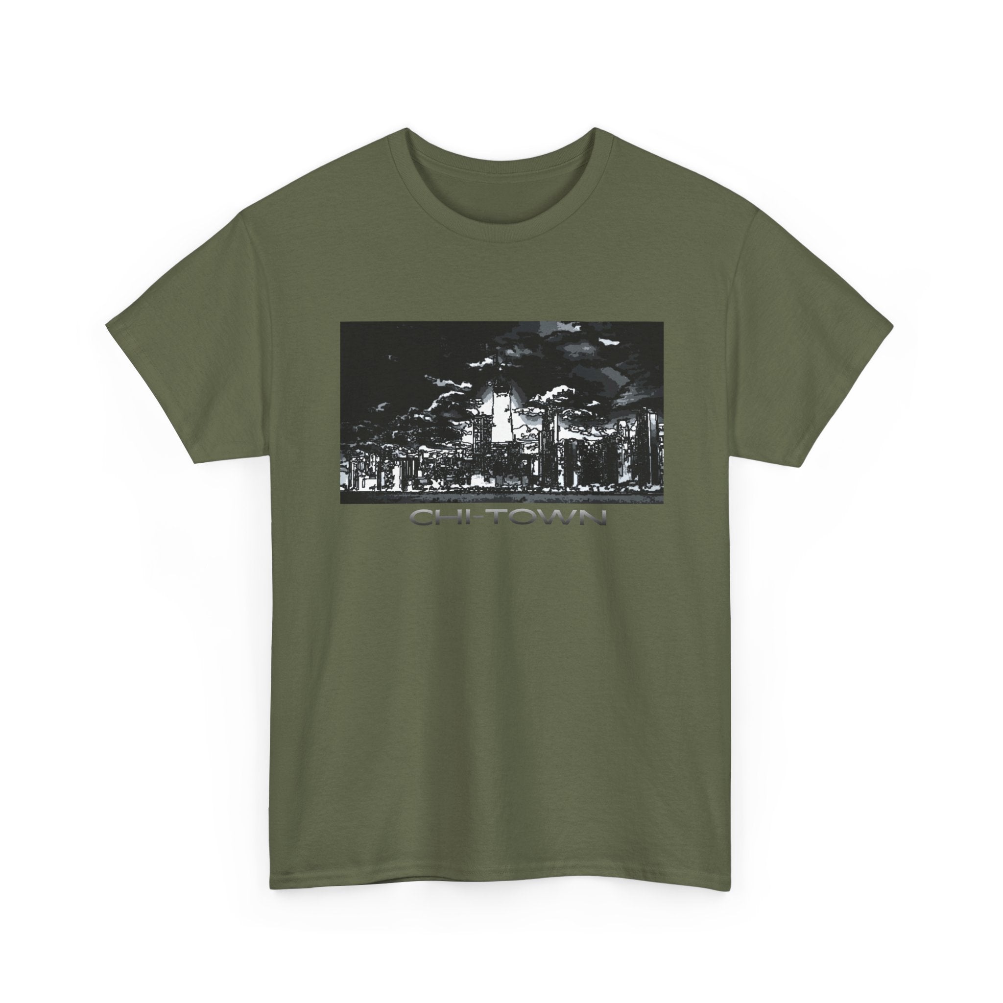 Chi-Town Skyline Tee — Chicago Night Cityscape T-Shirt