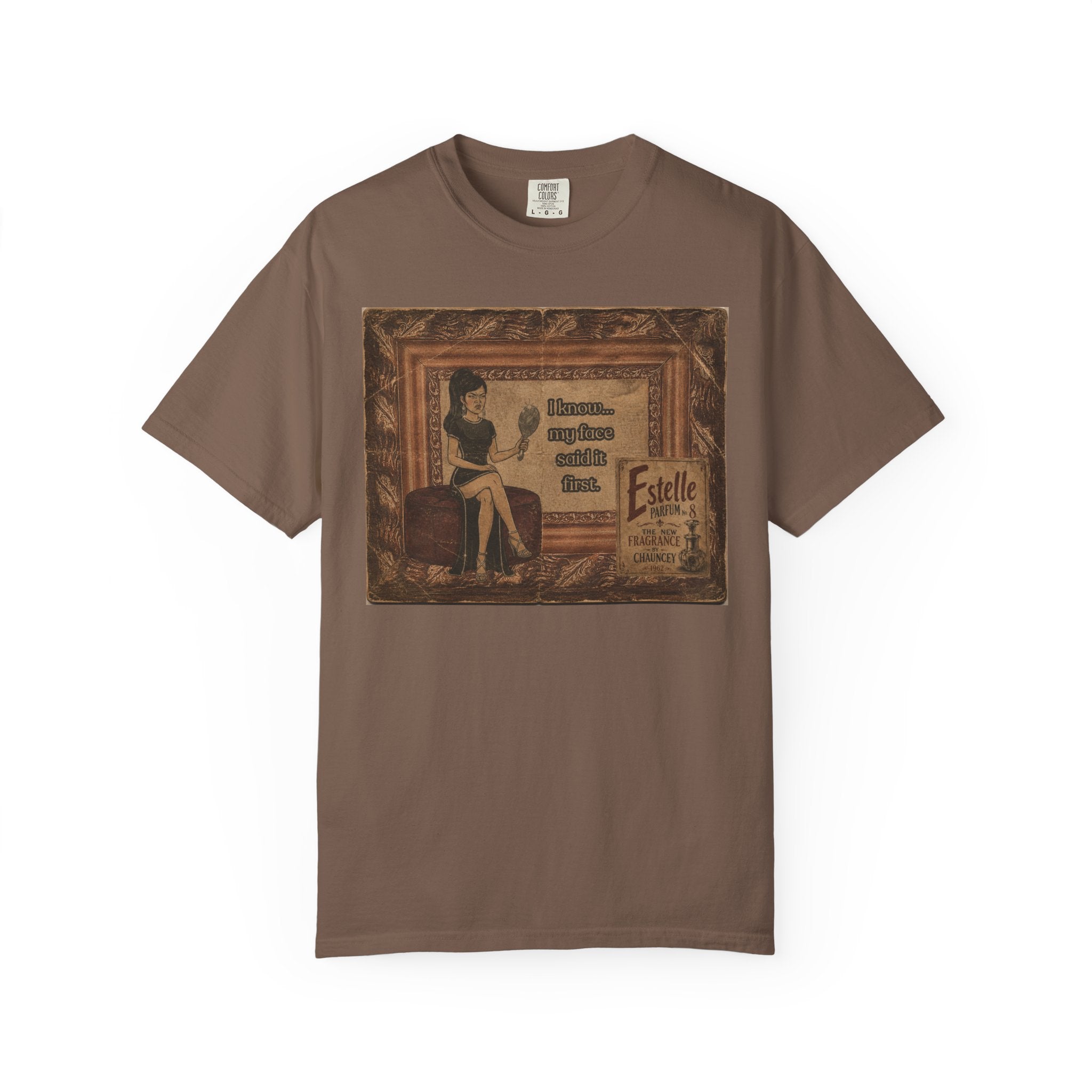 I Know My Face Retro T-Shirt — Estelle Parfum Vintage Style Graphic Tee