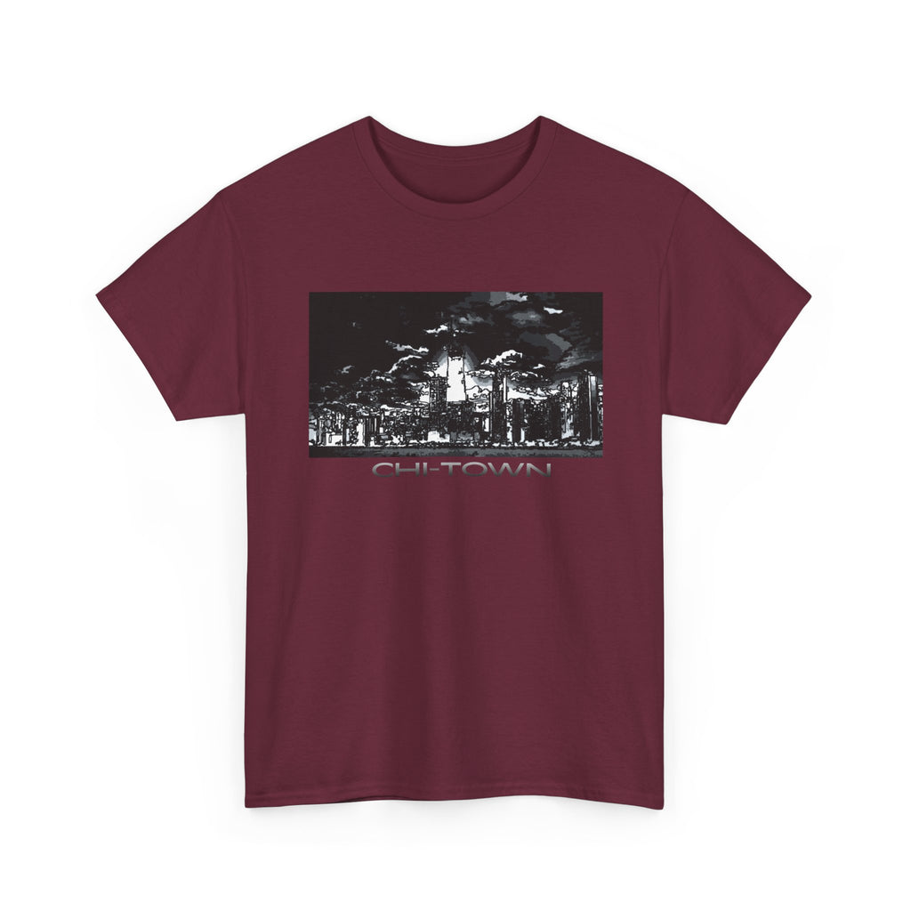 Chi-Town Skyline Tee — Chicago Night Cityscape T-Shirt