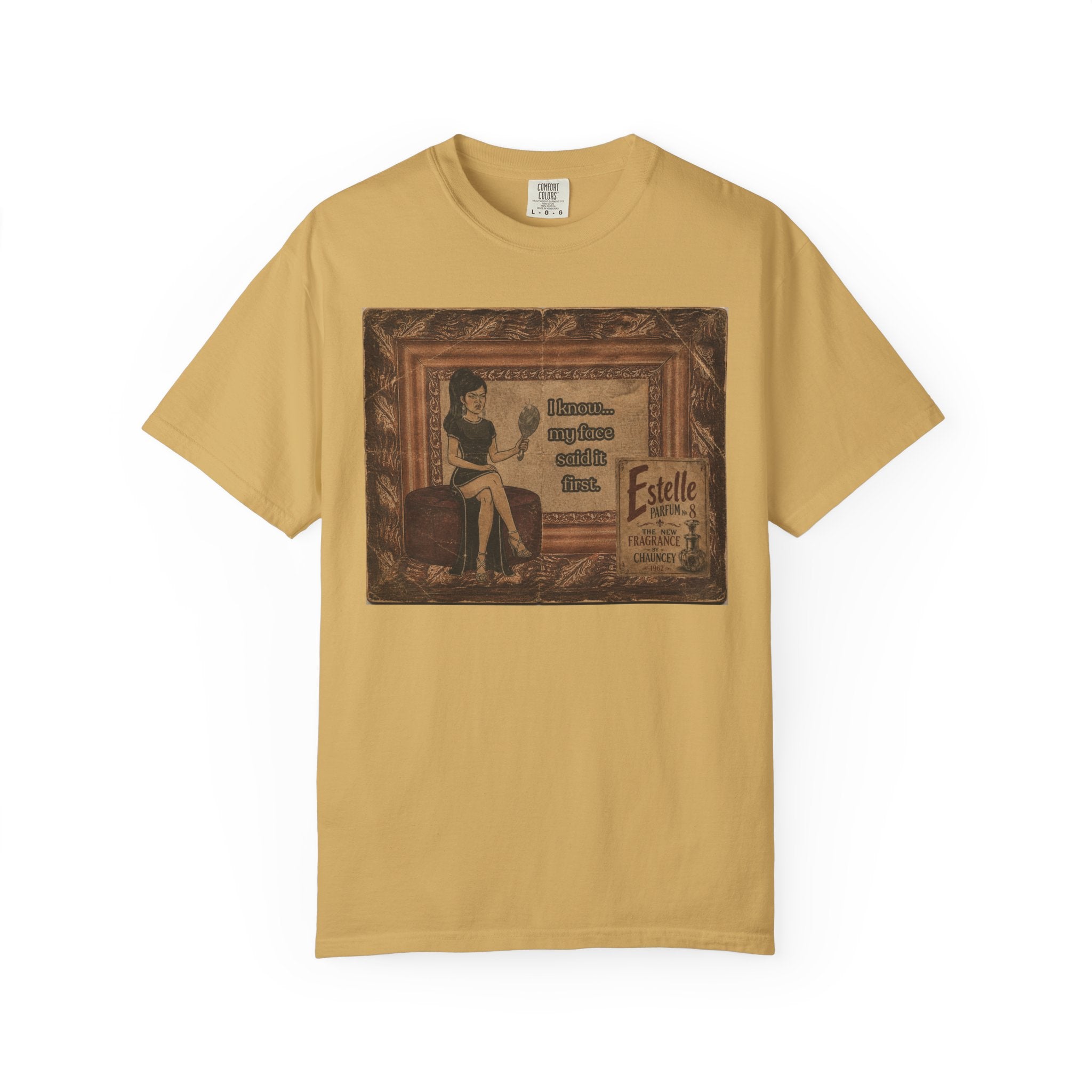 I Know My Face Retro T-Shirt — Estelle Parfum Vintage Style Graphic Tee