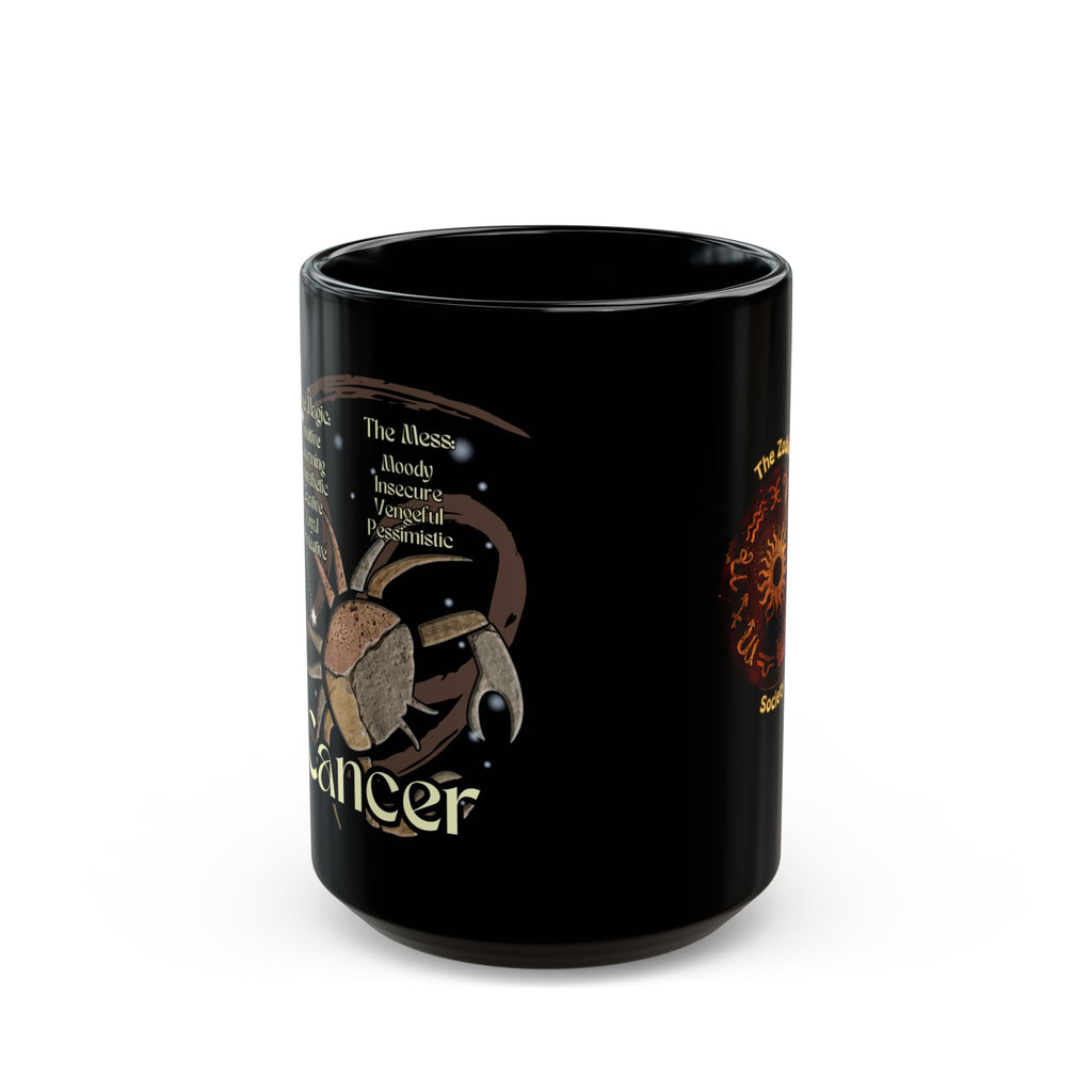 Cancer Black Studio Mug — Zodiac Society Coffee Cup (15oz)