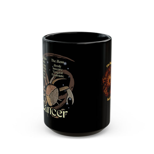 Cancer Black Studio Mug — Zodiac Society Coffee Cup (15oz)
