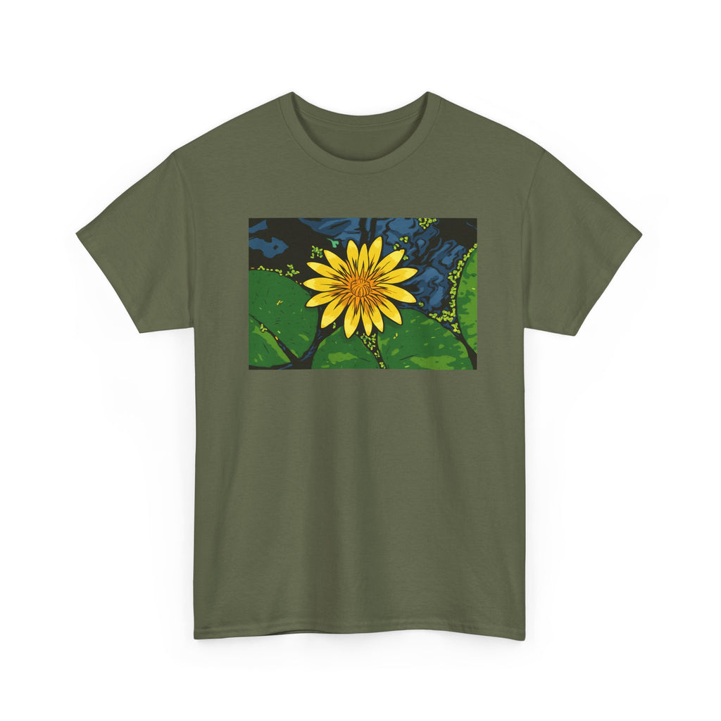 Lily Pad Floral Tee - Unisex Heavy Cotton Shirt