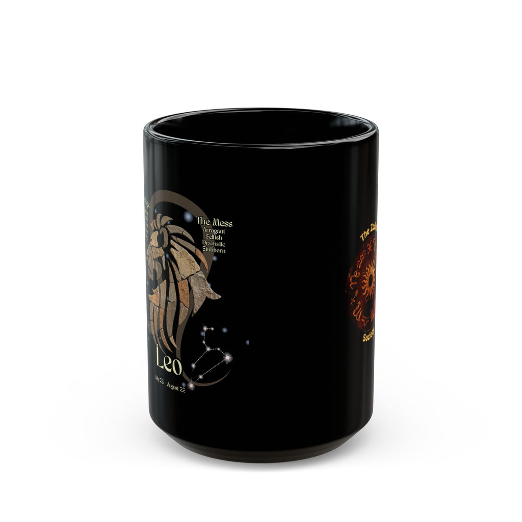 Leo Black Constellation Mug — Zodiac Society Coffee Cup (15oz)