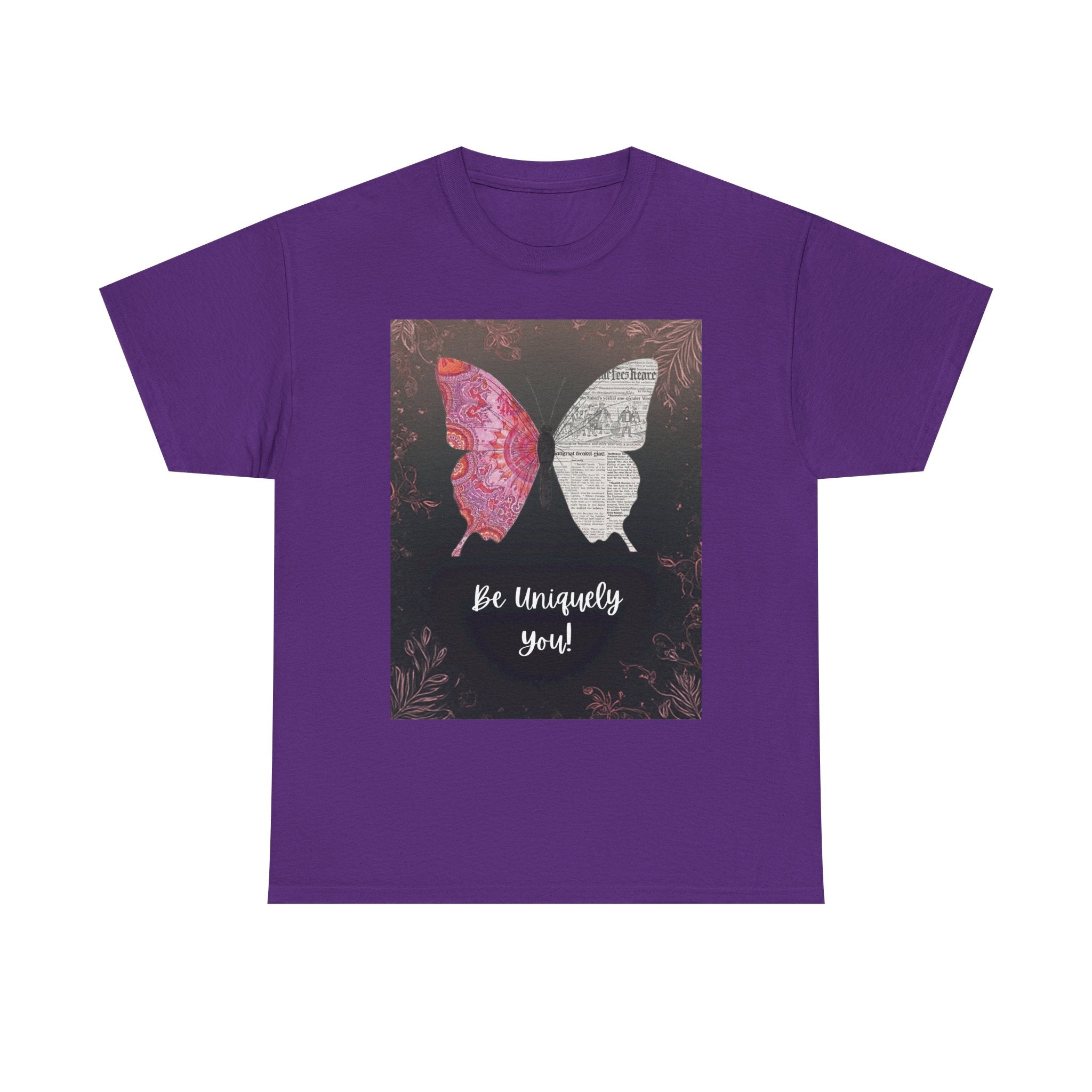 Be Uniquely You Butterfly Tee - Unisex Heavy Cotton T-Shirt