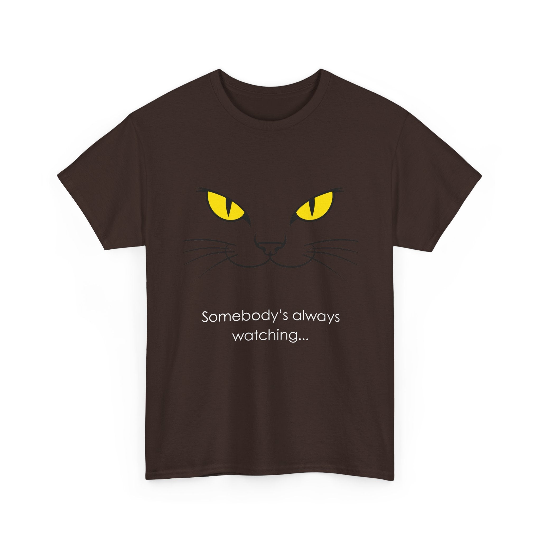 Somebody's Always Watching Cat Tee - Unisex Heavy Cotton T-Shirt